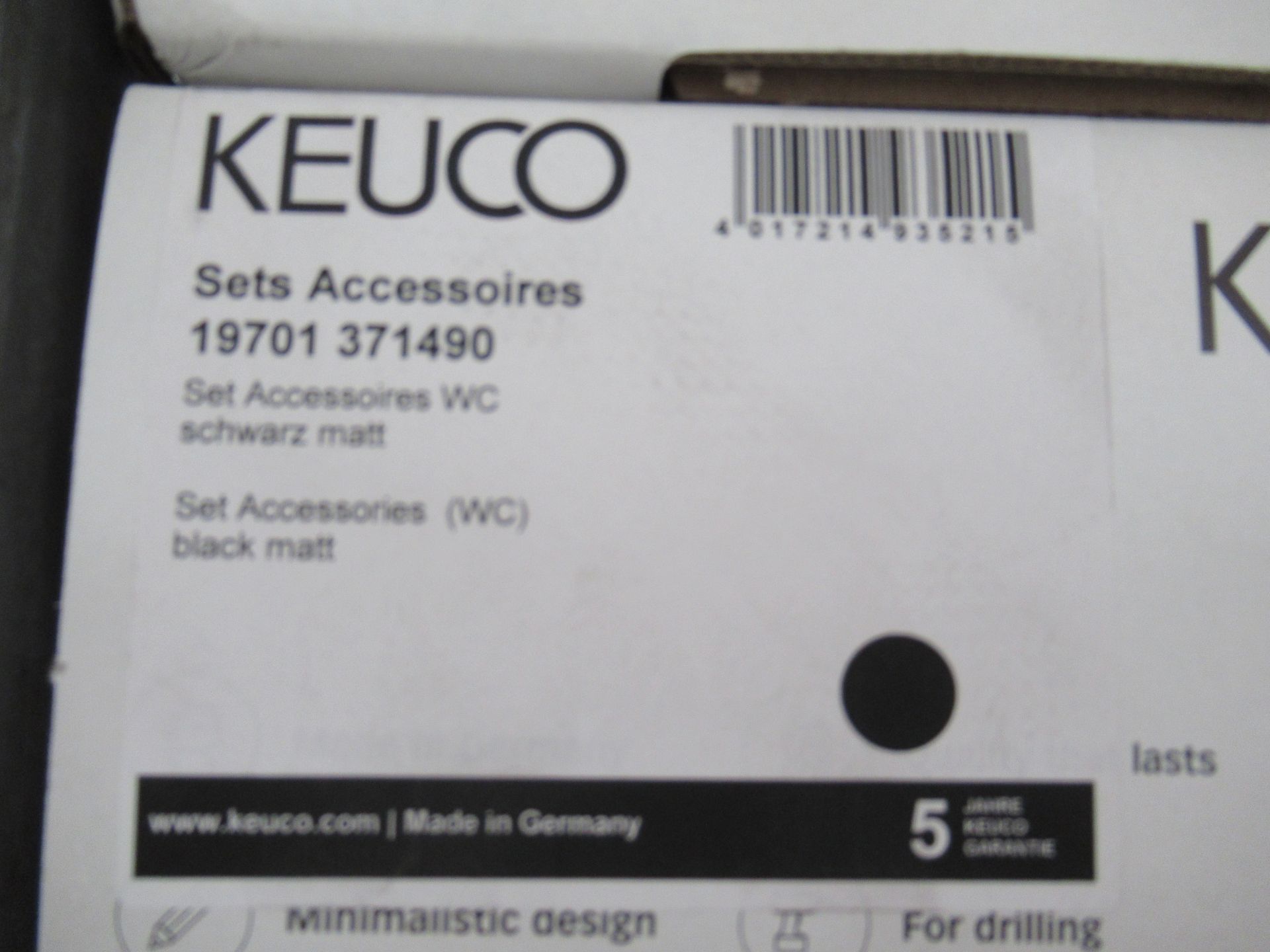 A Keuco W.C Set Black Matt, P/N 19701-371490 - Image 2 of 2