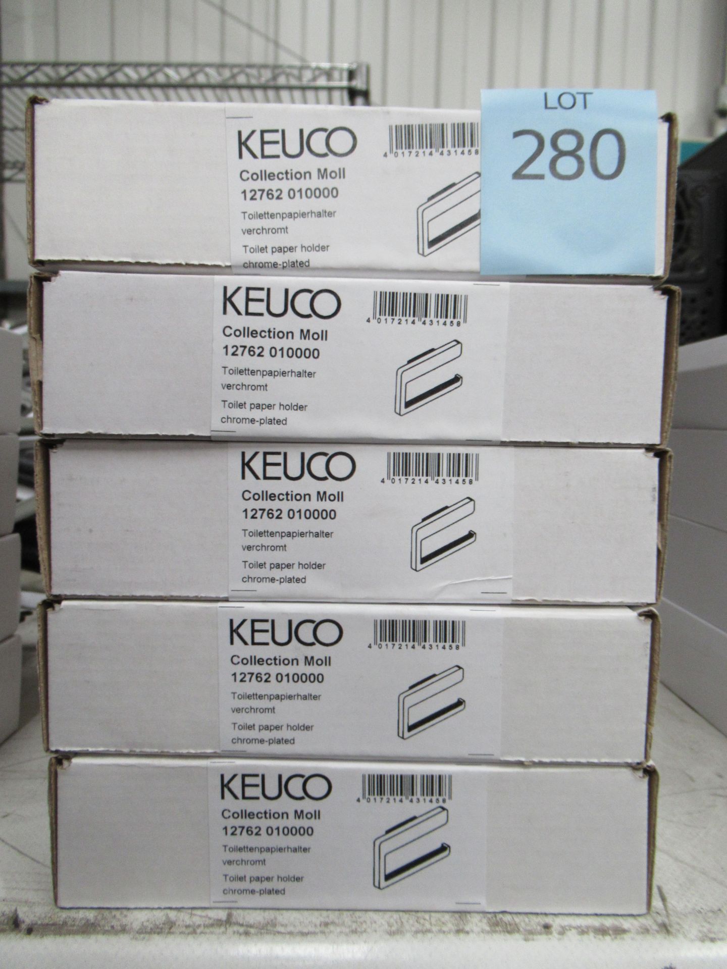 5 x Keuco Collection Moll Toilet Paper Holders Chrome Plated, P/N 12762-010000