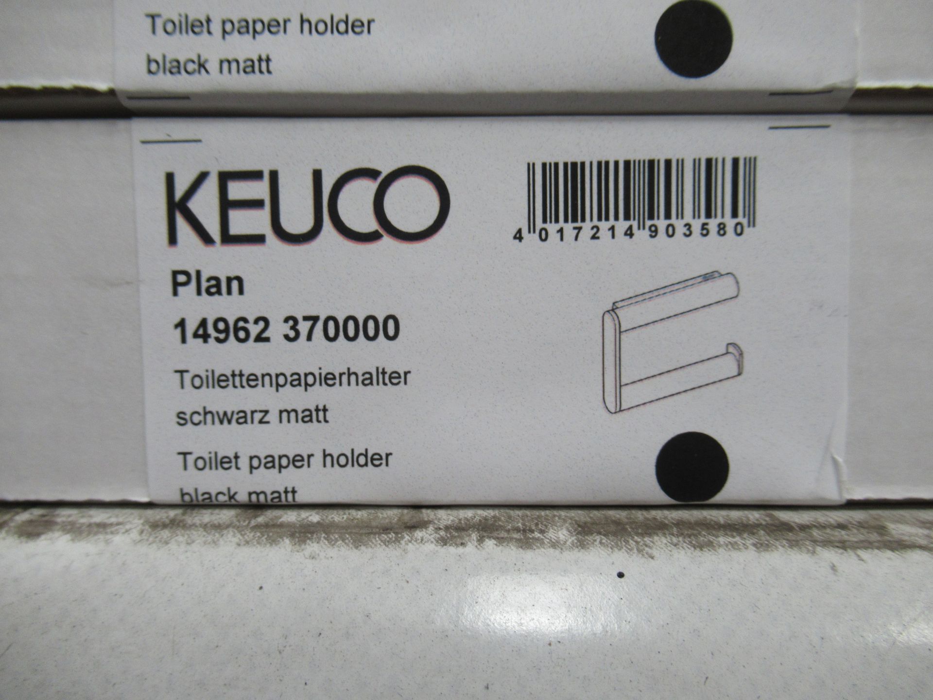 5 x Keuco Plan Toilet Paper Holders, Black Matt, P/N 14962-370000 - Image 2 of 2