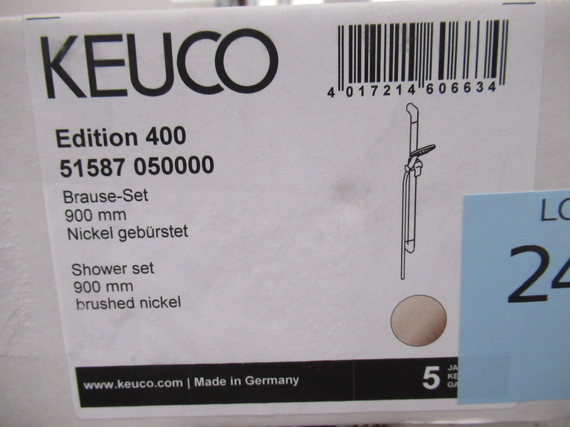 A Keuco Edition 400 Shower Set Brushed Nickel, P/N 51587-050000 - Image 2 of 2