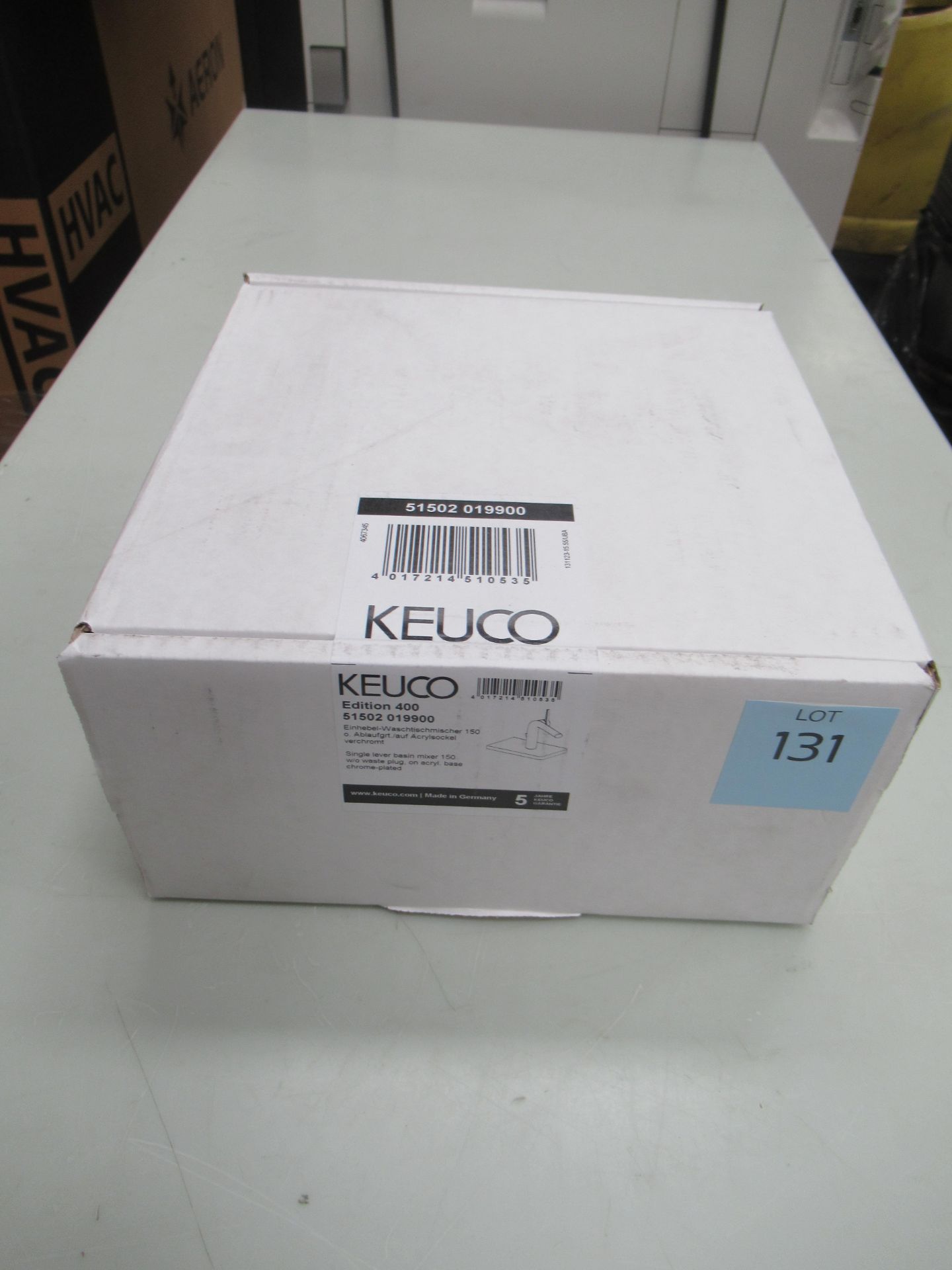 A Keuco Edition 400 Single Lever Basin Mixer 150-Tap, Chrome Plated, P/N 51502-019900