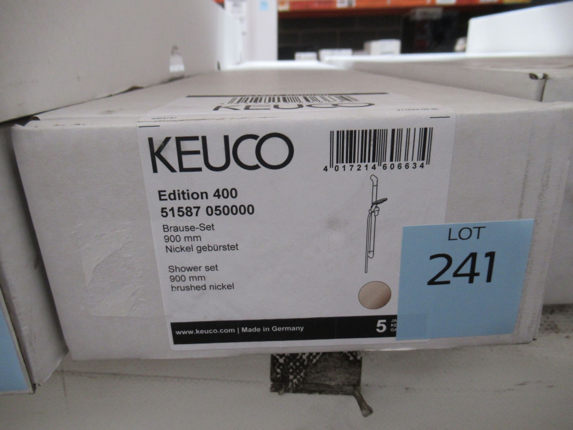 A Keuco Edition 400 Shower Set Brushed Nickel, P/N 51587-050000