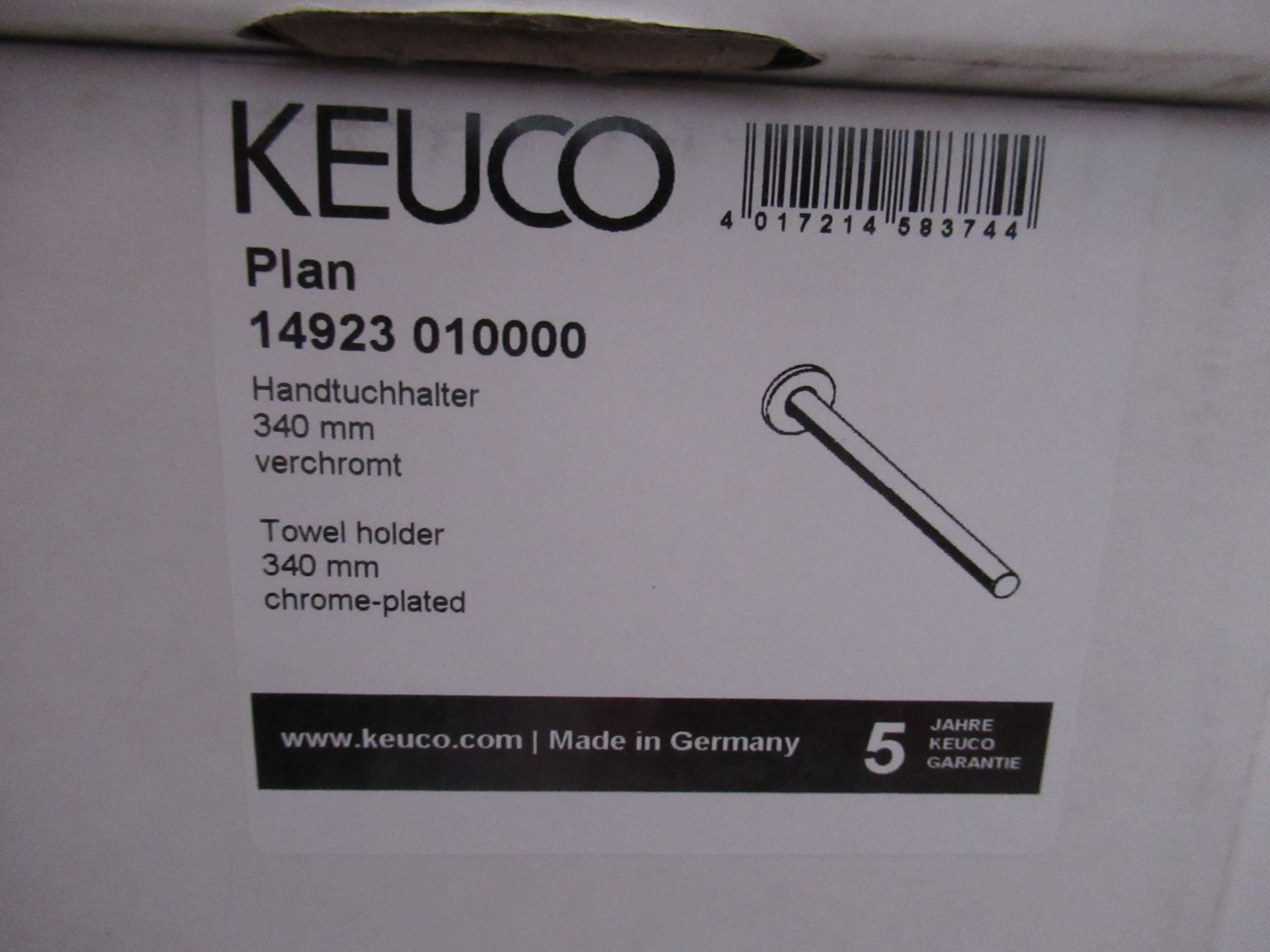 3 x Keuco Plan Towel Holder Chrome Plated, P/N 14923-010000 - Image 2 of 2