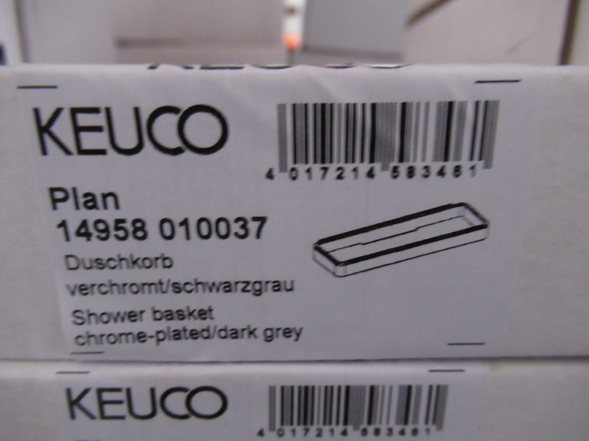 2 x Keuco Plan Shower Baskets Chrome Plated/Dark Grey P/N14958-010037 - Image 2 of 2