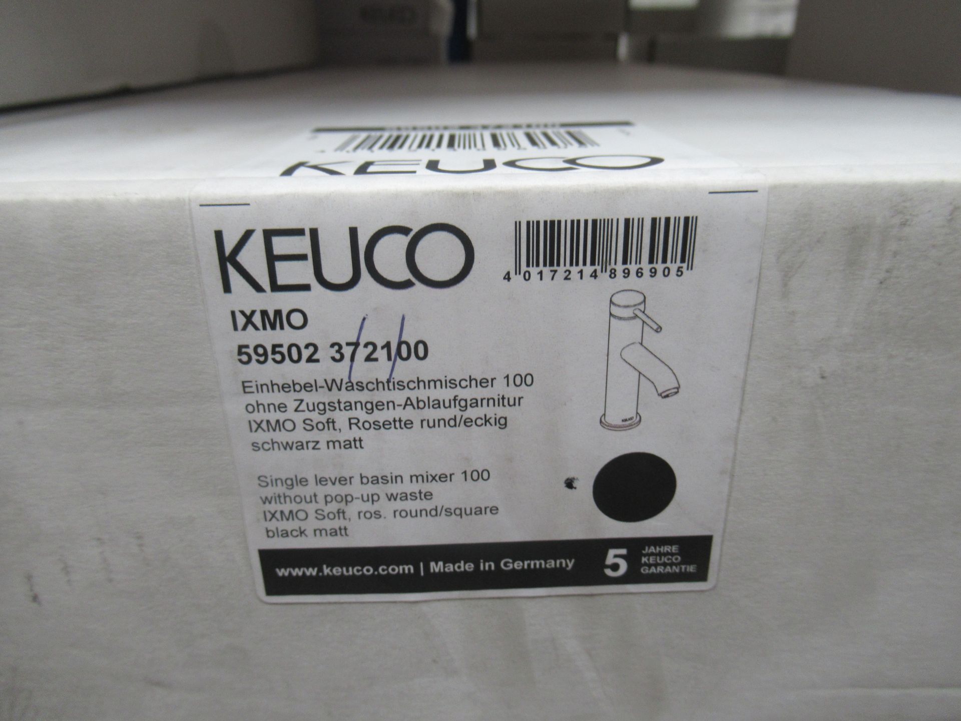 A Keuco IXMO Single Lever Basin Mixer 100-Tap, Black Matt, P/N 59502-372100 - Image 2 of 3