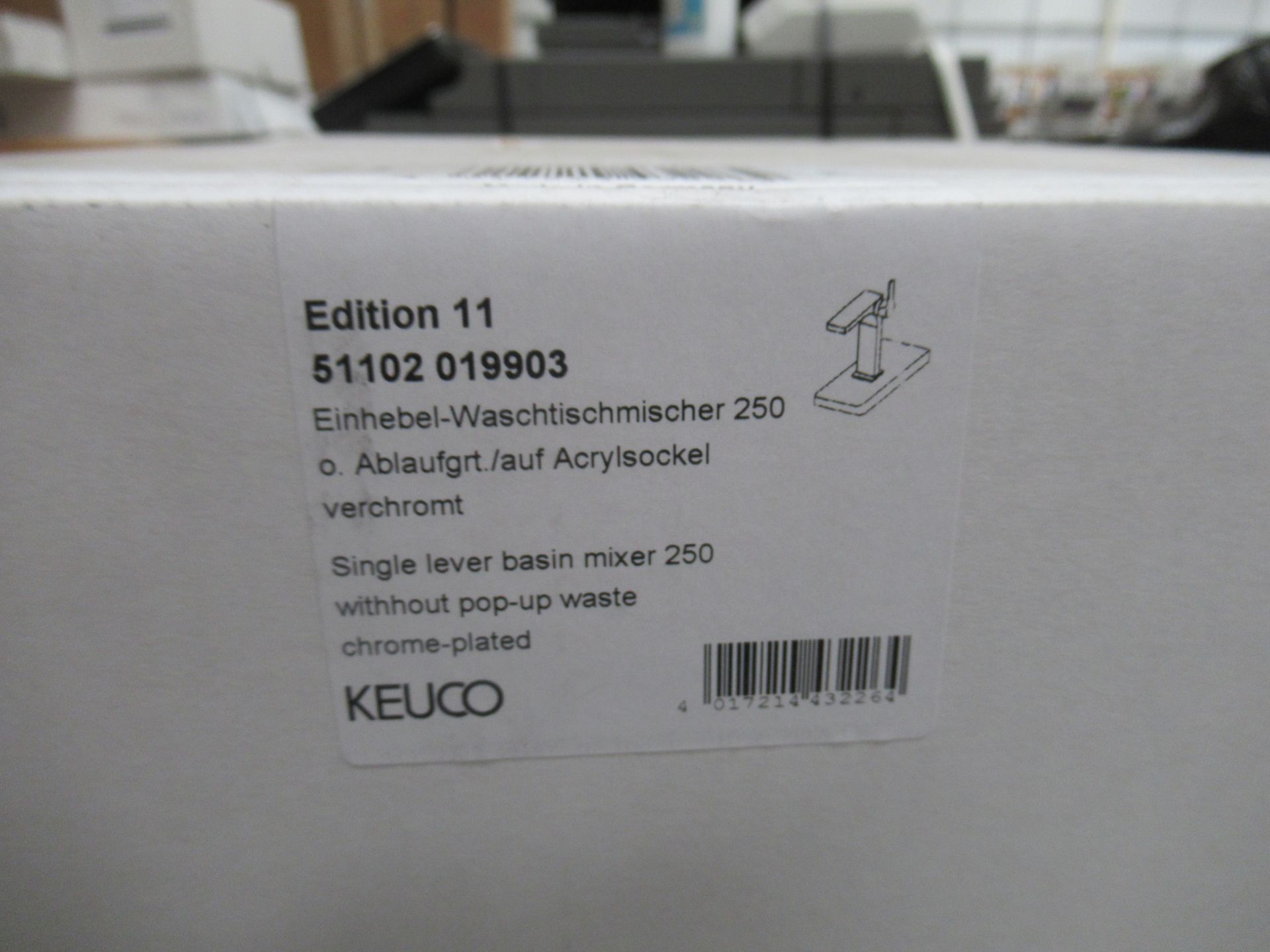 2 x Keuco Edition II Single Lever Basin Mixer 250-Tap, Chrome Plated, P/N 51102-019903 - Image 2 of 3