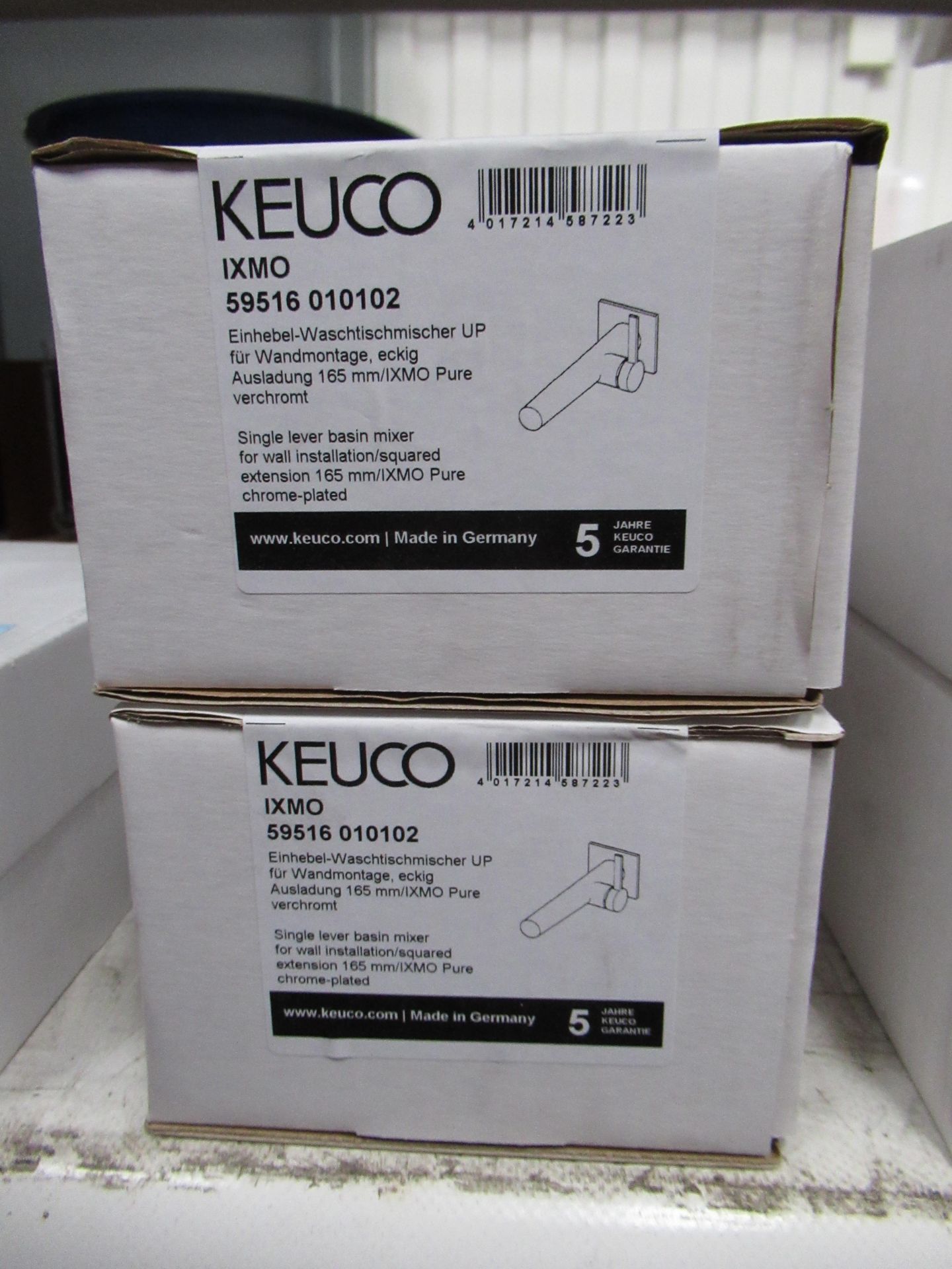 2 x Keuco IXMO Single Lever Basin Mixer Chrome Plated, P/N 59516-010102