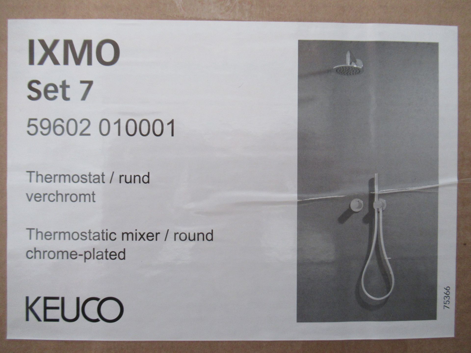 A Keuco IXMO Set 7 Thermostatic Mixer/Round Chrome Plated Shower Kit, P/N 59602-010001 - Image 2 of 2