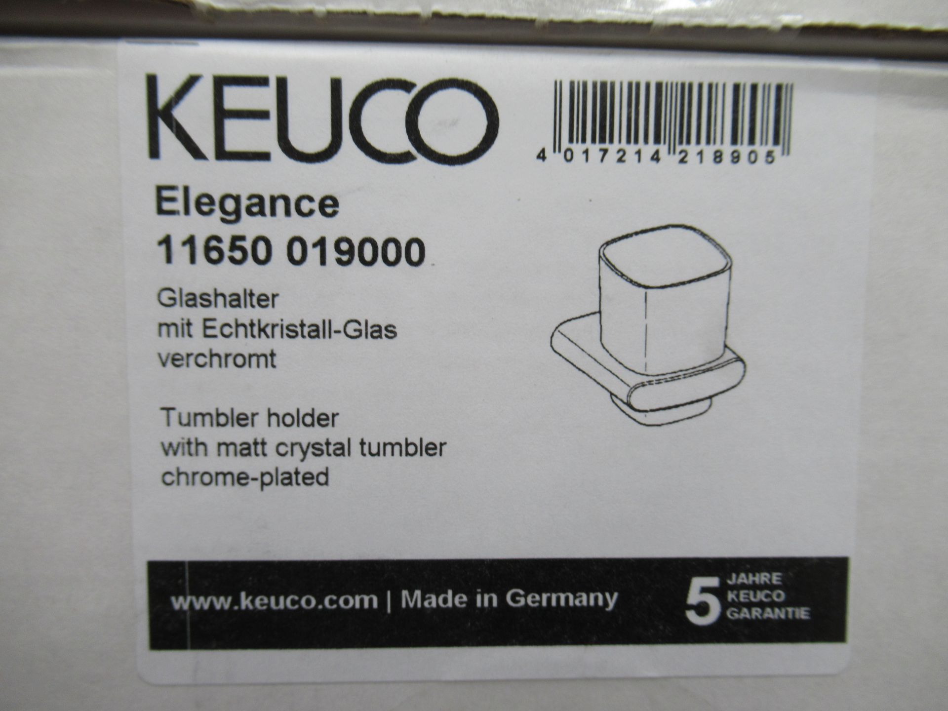 3 x Keuco Elegance Tumbler Holders Chrome Plated, P/N 11650-019000 - Bild 2 aus 2