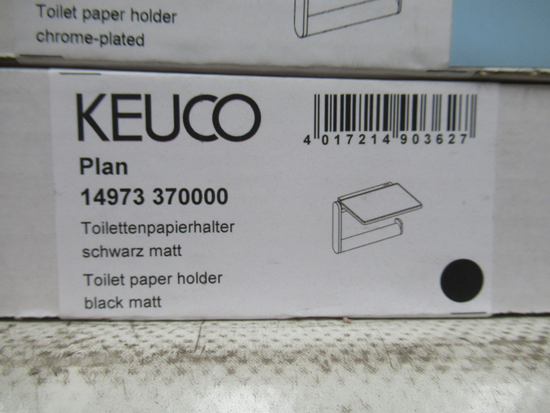 2 x Keuco Toilet Paper Holders ( 1 x Chrome Plated, 1 x Black Matt) - Image 2 of 3