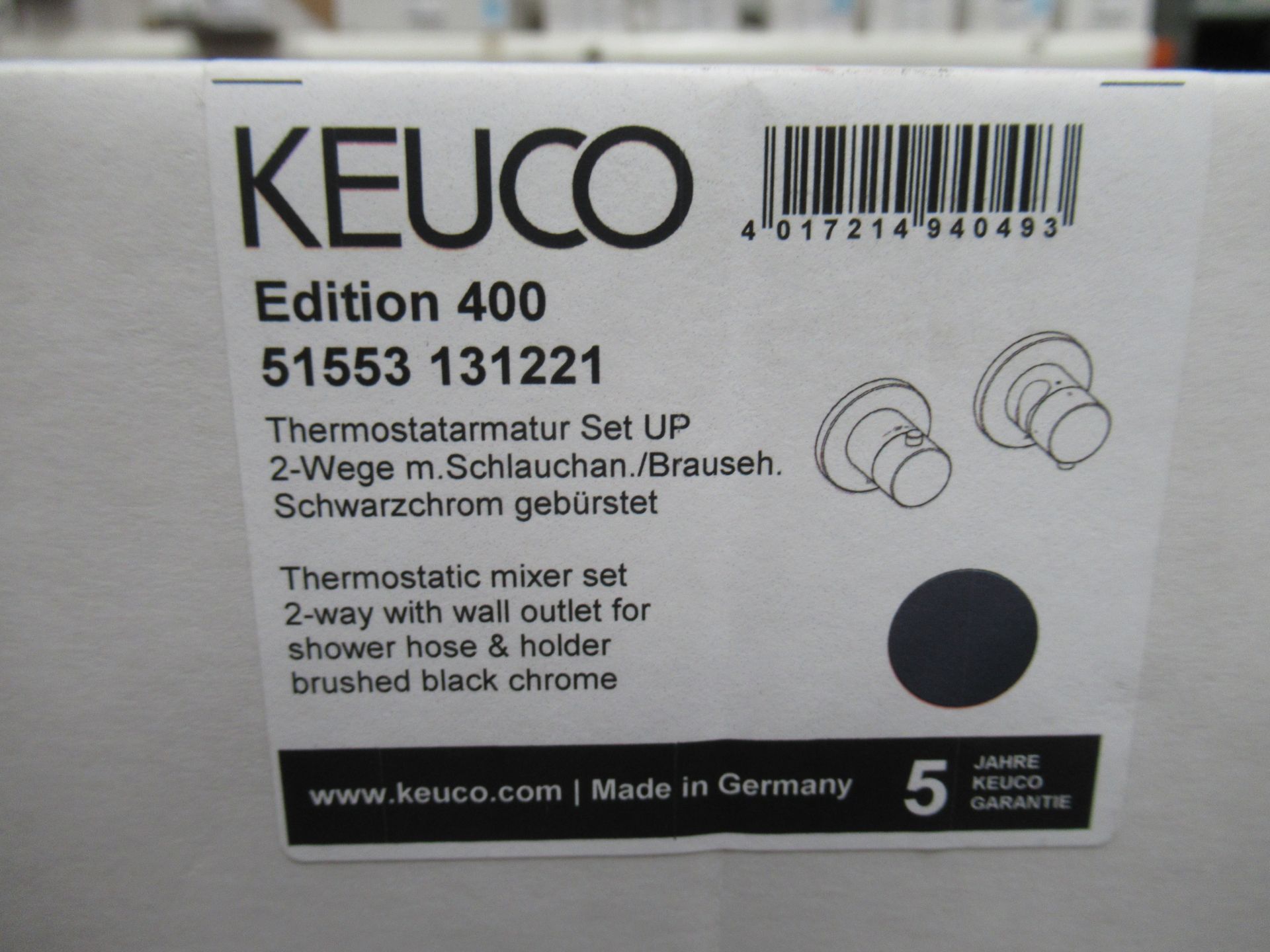 2 x Keuco Edition 400 thermostatic Mixer Sets Brushed Black Chrome, P/N 51553-131221 - Image 2 of 2