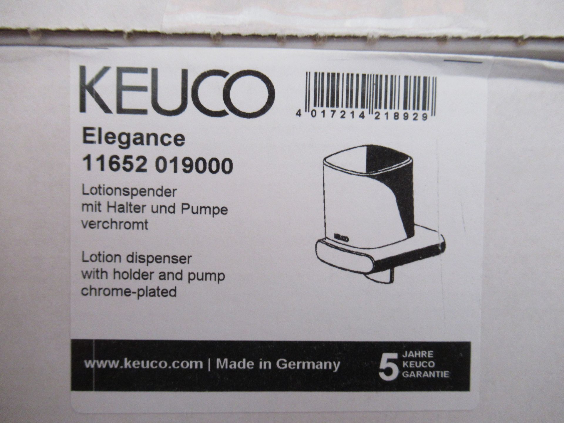 2 x Keuco Elegance Lotion Dispenser Chrome Plated, P/N11652-019000