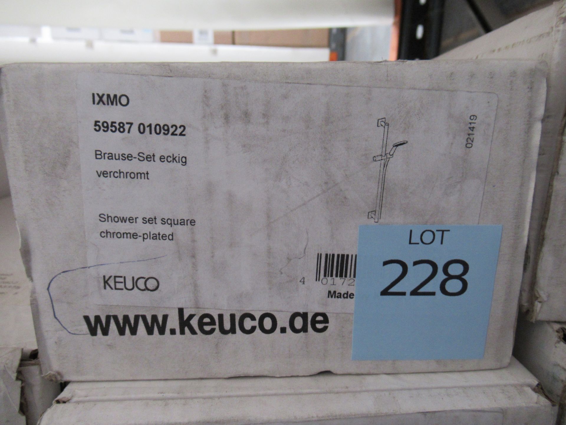 A Keuco IXMO Shower Set Square Chrome Plated, P/N 59587-010922