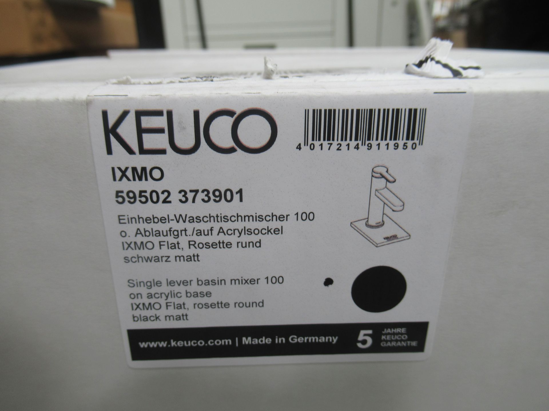 A Keuco IXMO Single Lever Basin Mixer 100-Tap,. Black Matt, P/N 59502-373901 - Image 2 of 3