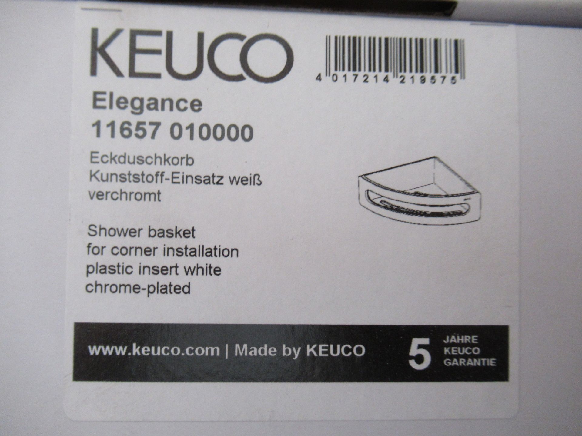 2 x Keuco Elegance Shower Basket, Chrome Plated, P/N 11657-010000