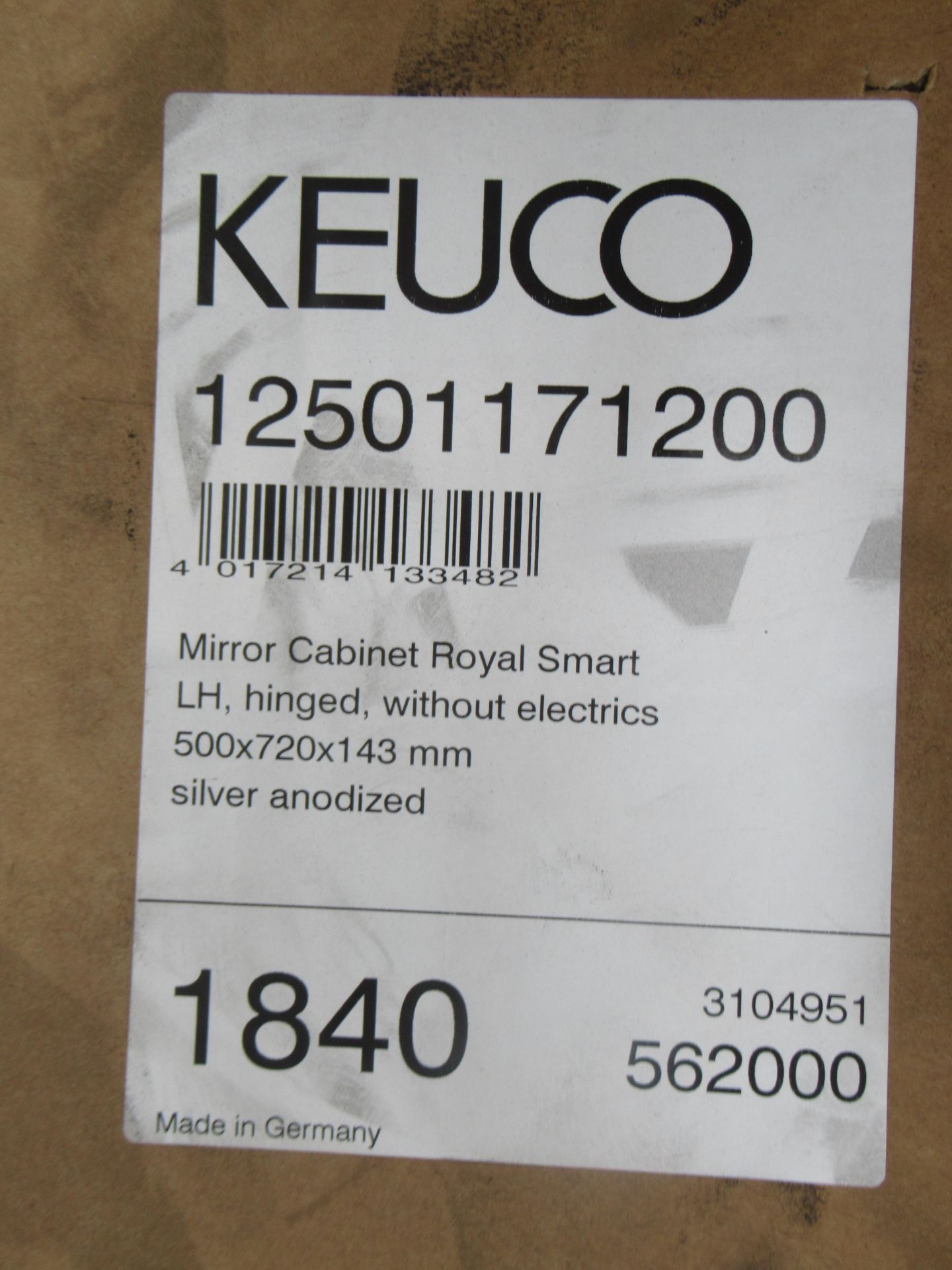 Keuco Royal 30 Mirror Cabinet Royal Smart, LH, Without Electricals - Image 2 of 4