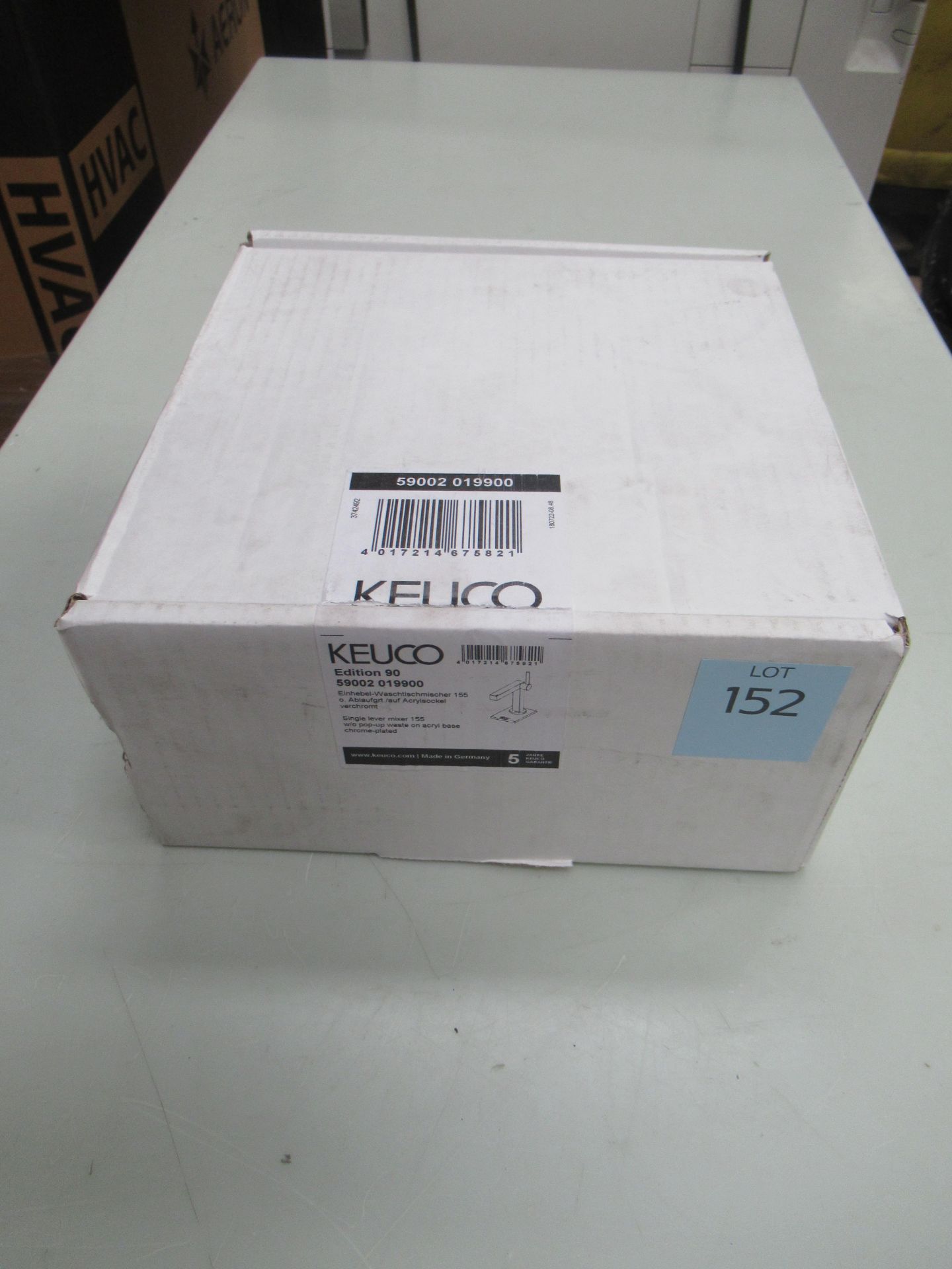 A Keuco Edition 90 Single Lever Basin Mixer 155-Tap, Chrome Plated, P/N 59002-019900