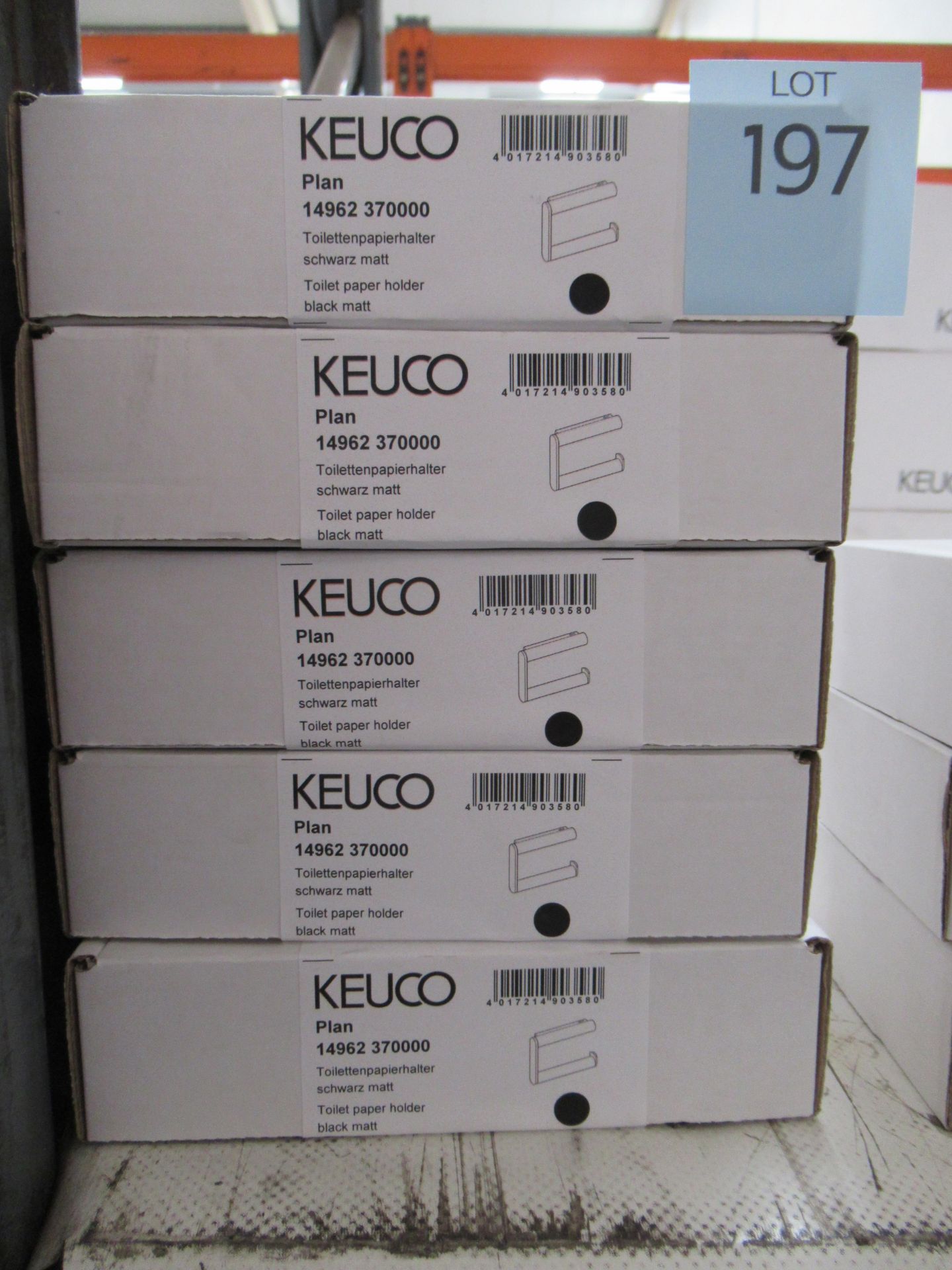 5 x Keuco Plan Toilet Paper Holders, Black Matt, P/N 14962-370000 - Image 2 of 2
