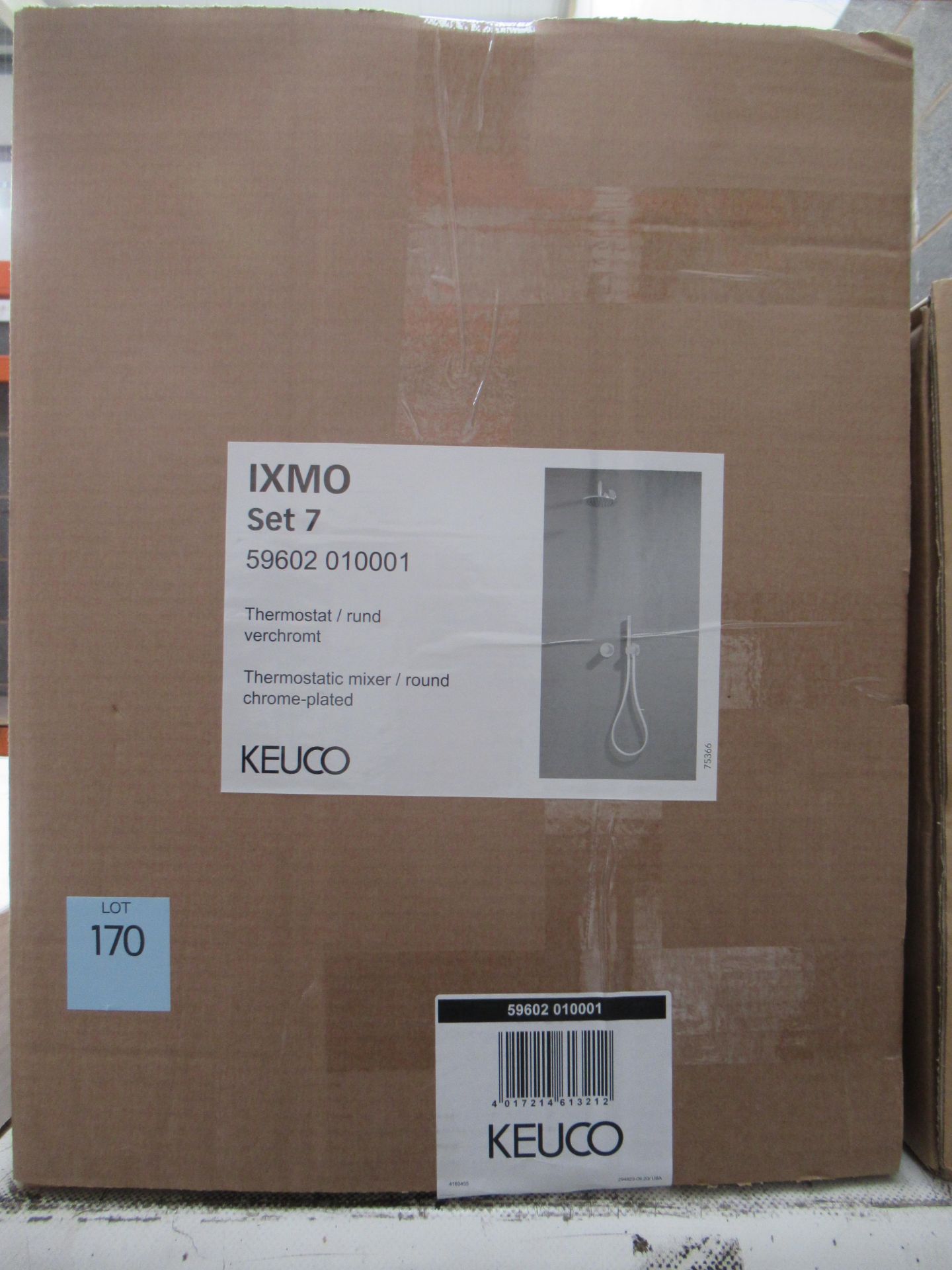 A Keuco IXMO Set 7 Thermostatic Mixer/Round Chrome Plated Shower Kit, P/N 59602-010001