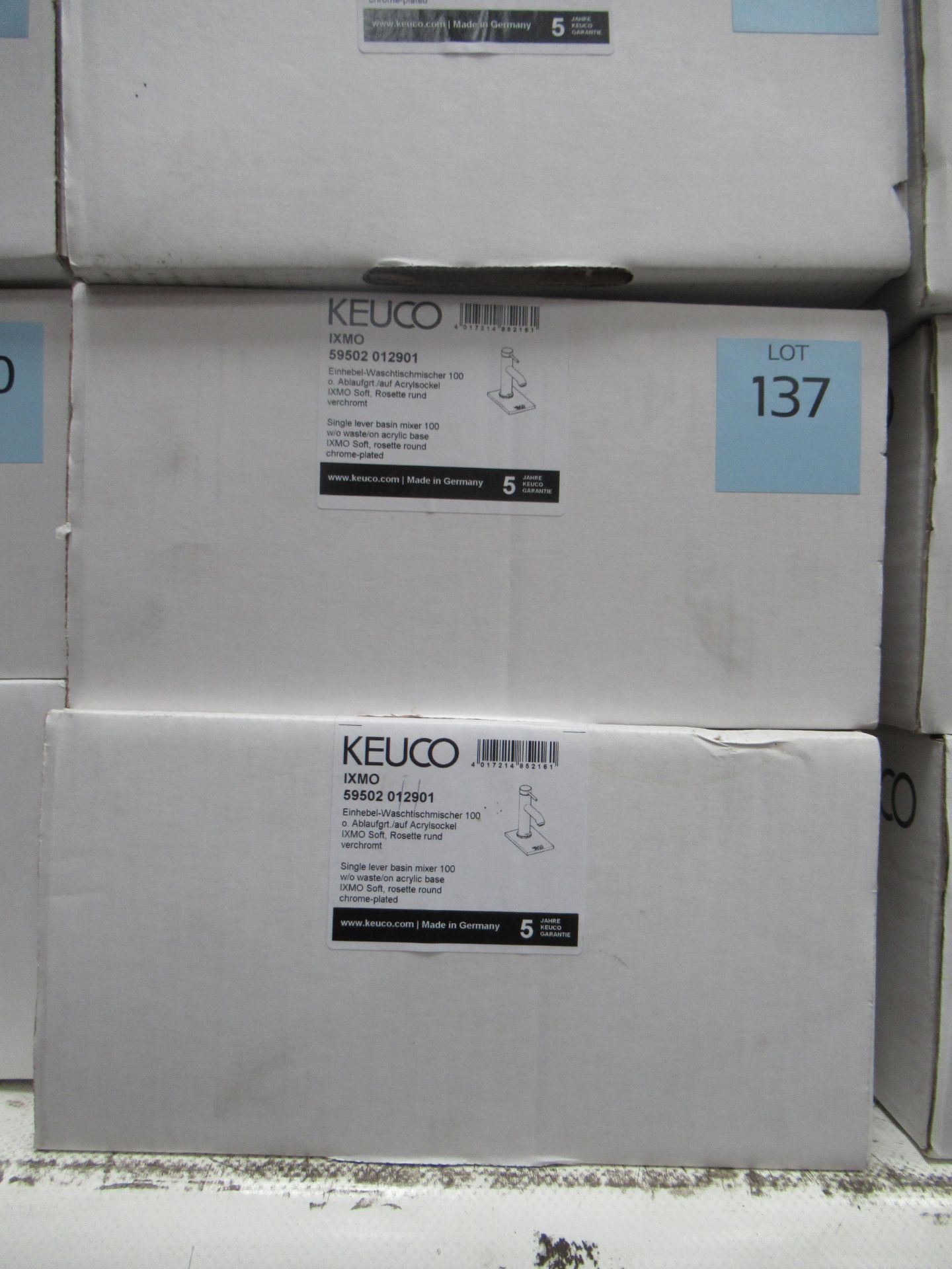 2 x Keuco IXMO Single Lever Basin Mixer 100-Tap, Chrome Plated, P/N 59502-012901