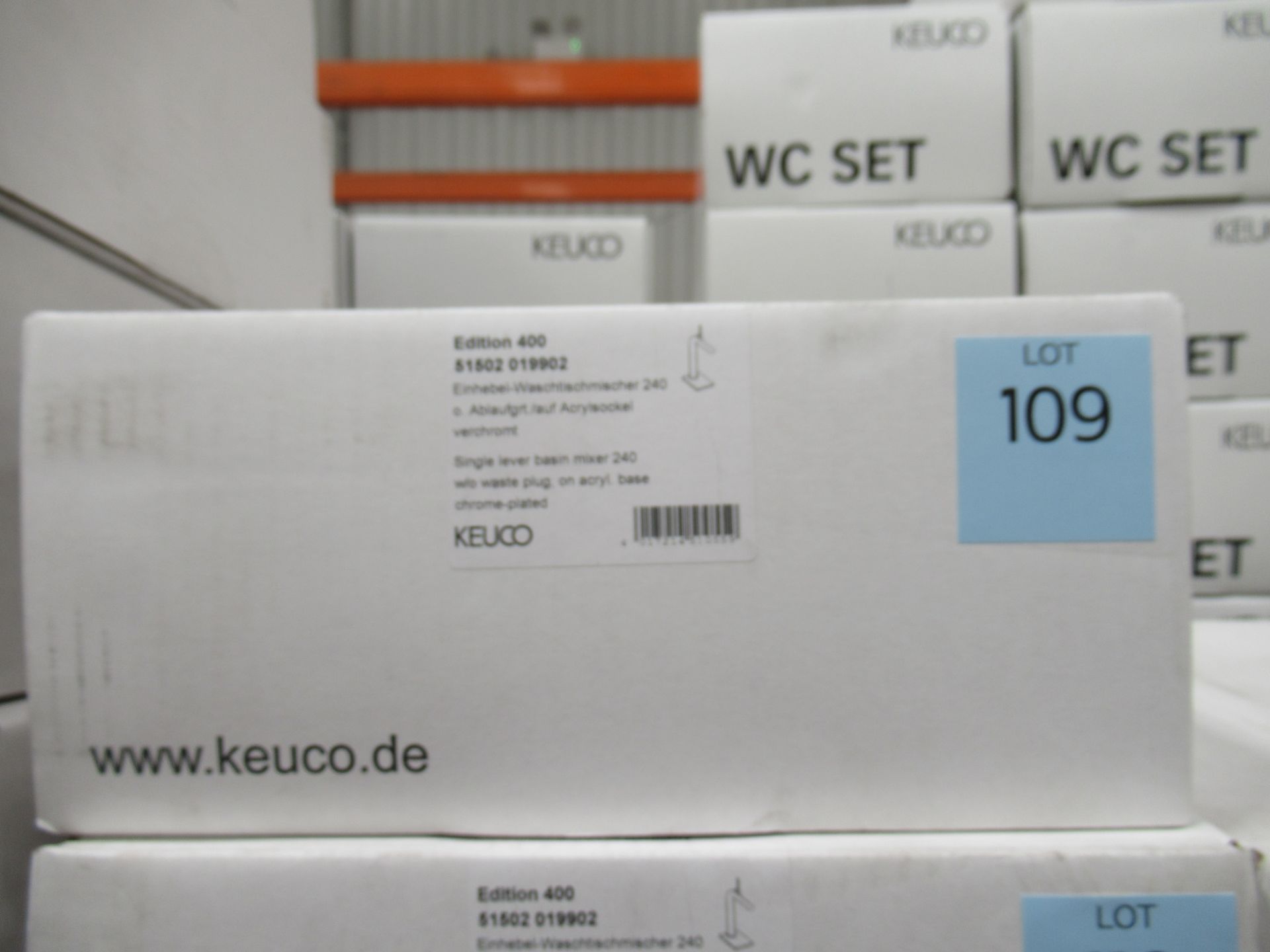 A Keuco Edition 400 Single Lever Basin Mixer 240-Tap, Chrome Plated, P/N 51502-019902
