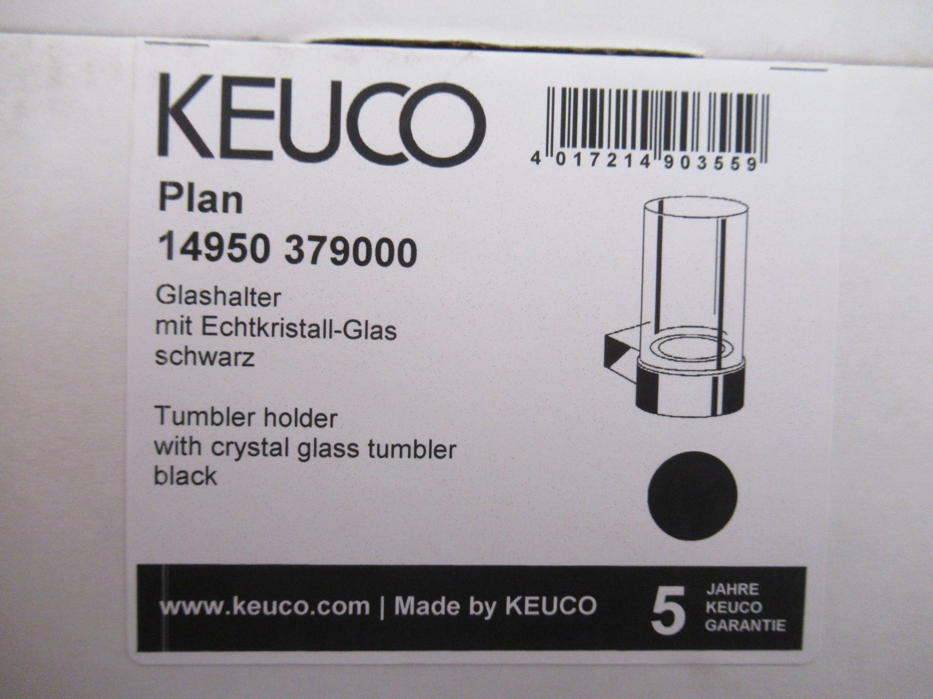 3 x Keuco Plan Tumbler Holder Black, P/N 14950-379000