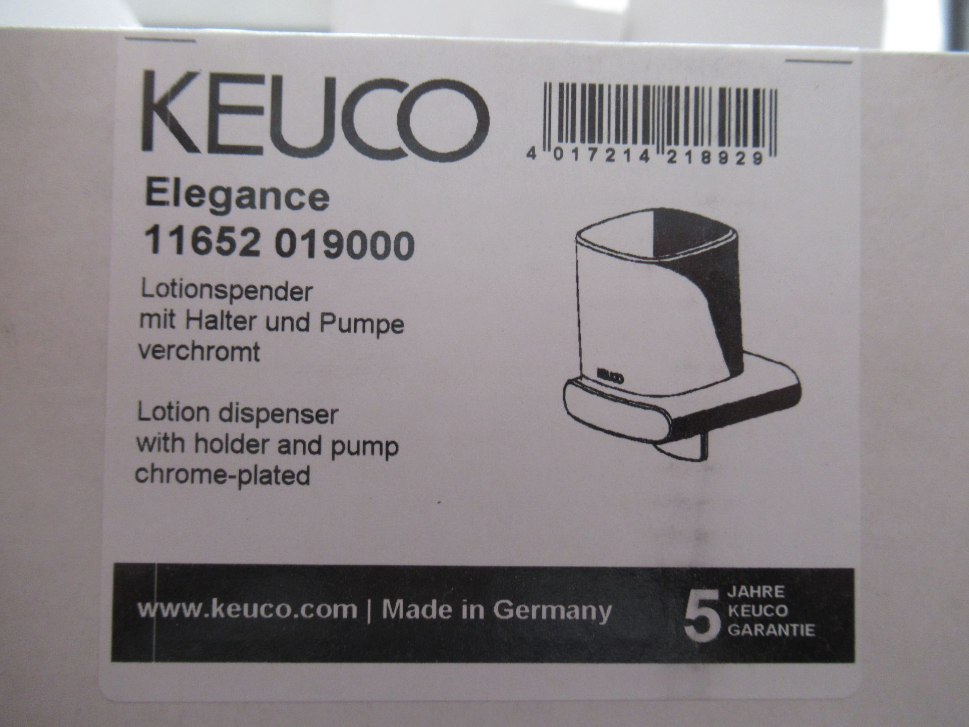 A Keuco Elegance Lotion Dispenser Chrome Plated, P/N11652-019000