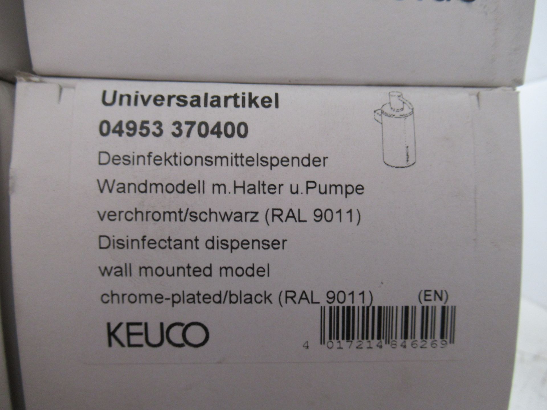 3 x Keuco Disinfectant Dispenser, Chrome Plated/Black, P/N 04952-370400 - Image 2 of 2
