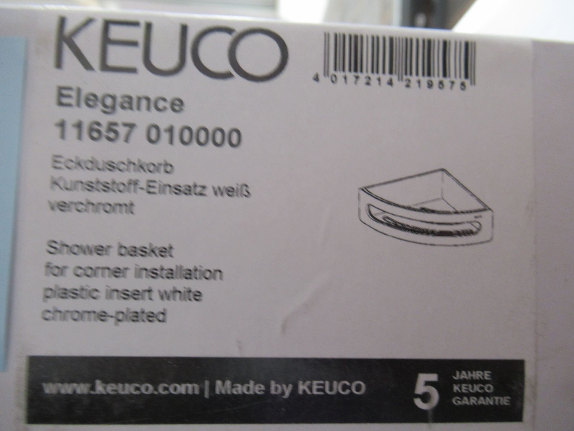 A Keuco Elegance Shower Basket, Chrome Plated, P/N 11657-010000