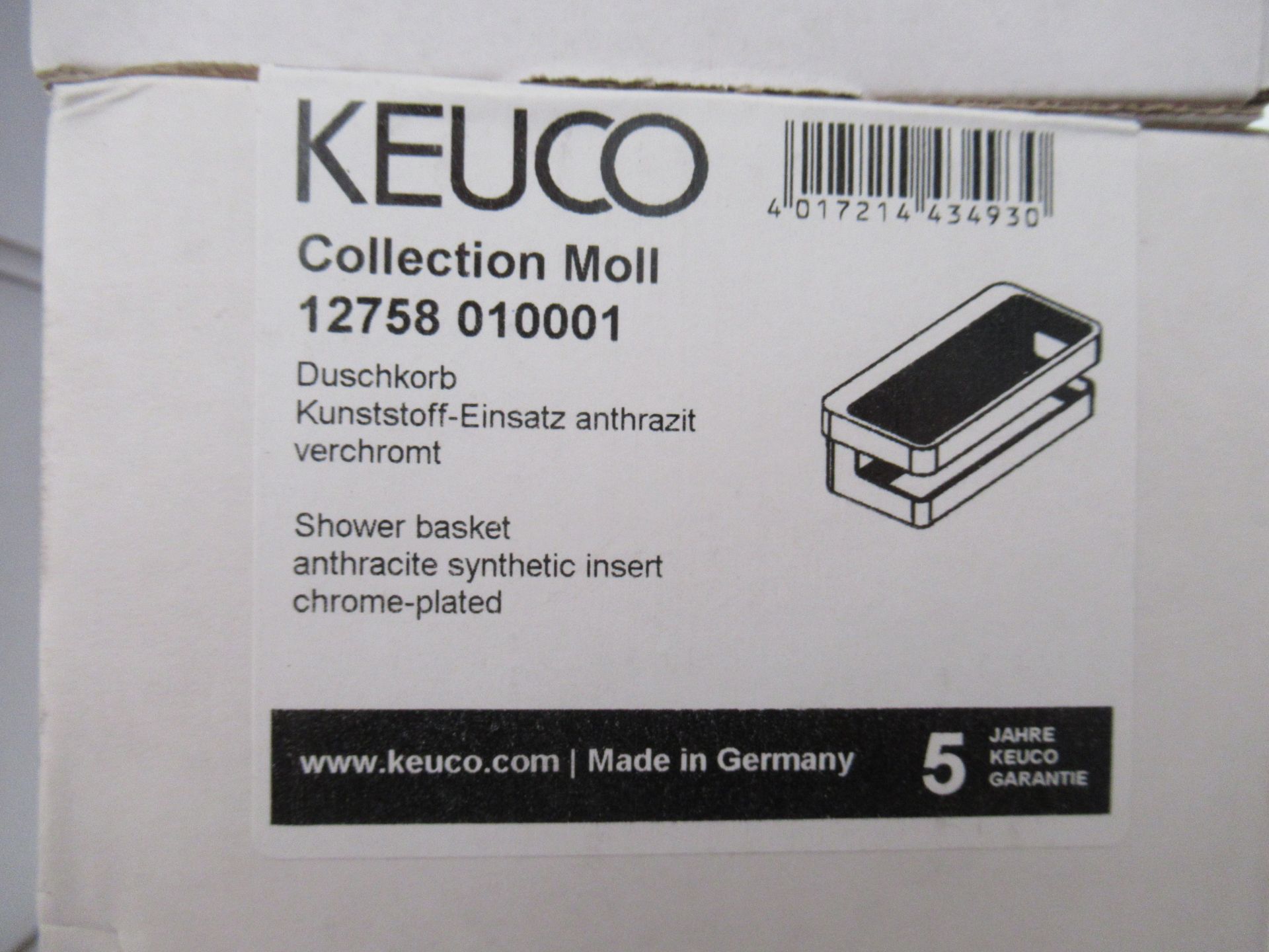 5 x Keuco Collection Moll Shower Basket Chrome Plated, P/N 12758 -010001
