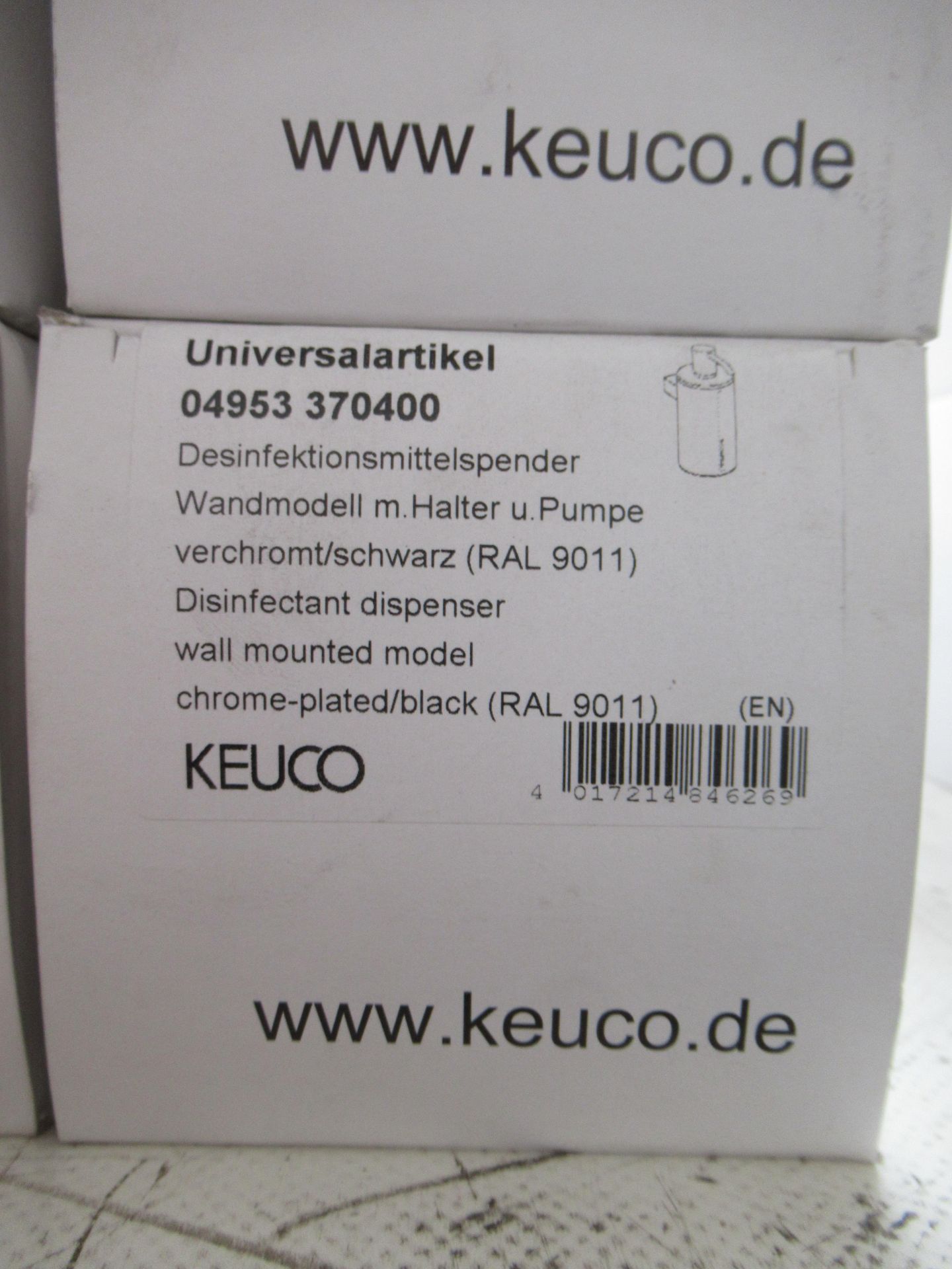 A Keuco Disinfectant Dispenser, Chrome Plated/Black, P/N 04952-370400