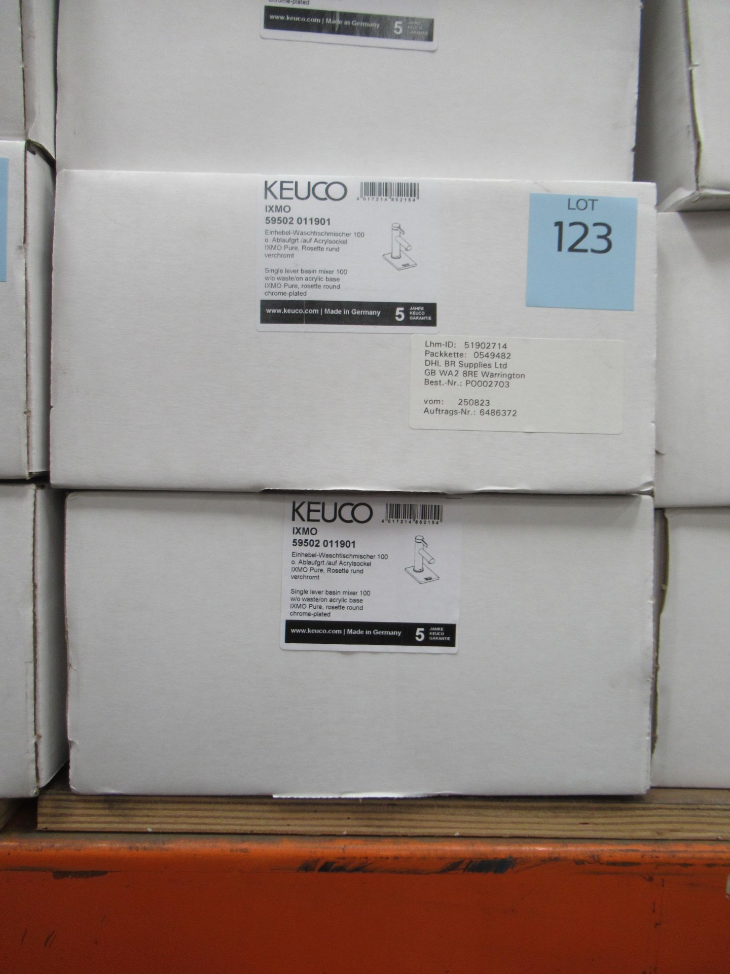 2 x Keuco IXMO Single Lever Basin Mixer 100-Tap, Chrome Plated, P/N 59502-011901