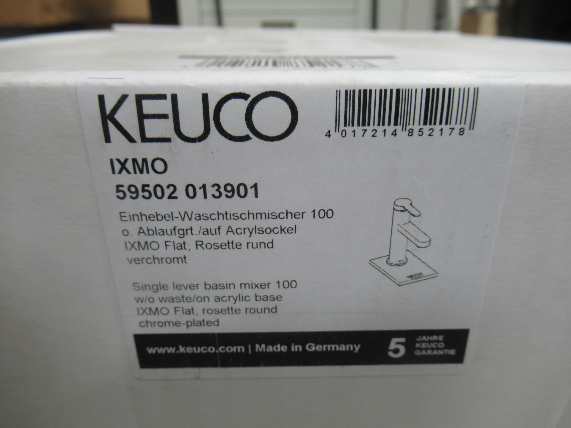 A Keuco IXMO Single Lever Basin Mixer 100-Tap, Chrome Plated, P/N 59502-013901 - Image 2 of 3