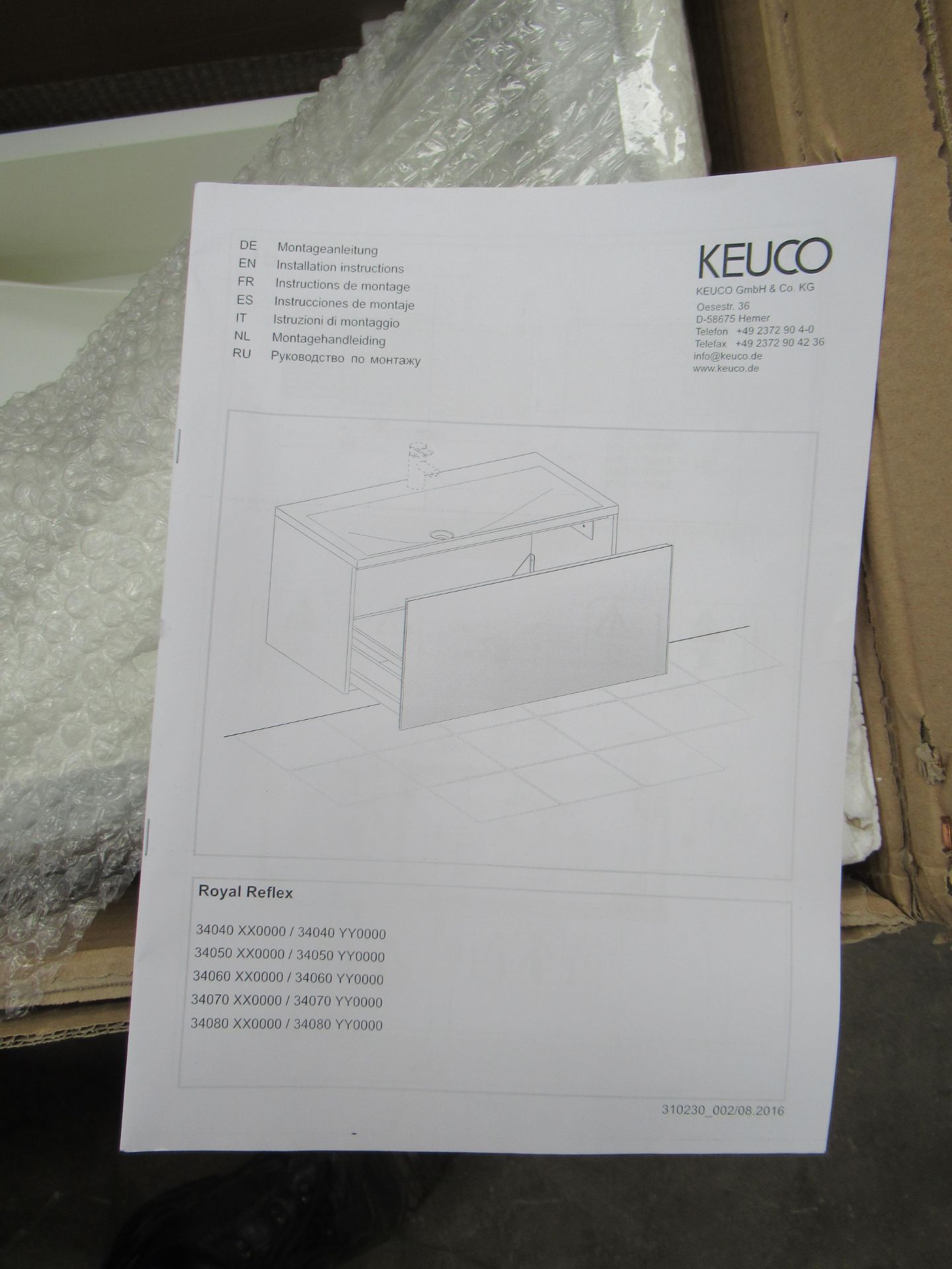 Keuco sink unit 2 drawer 450x996x487mm - Image 5 of 9