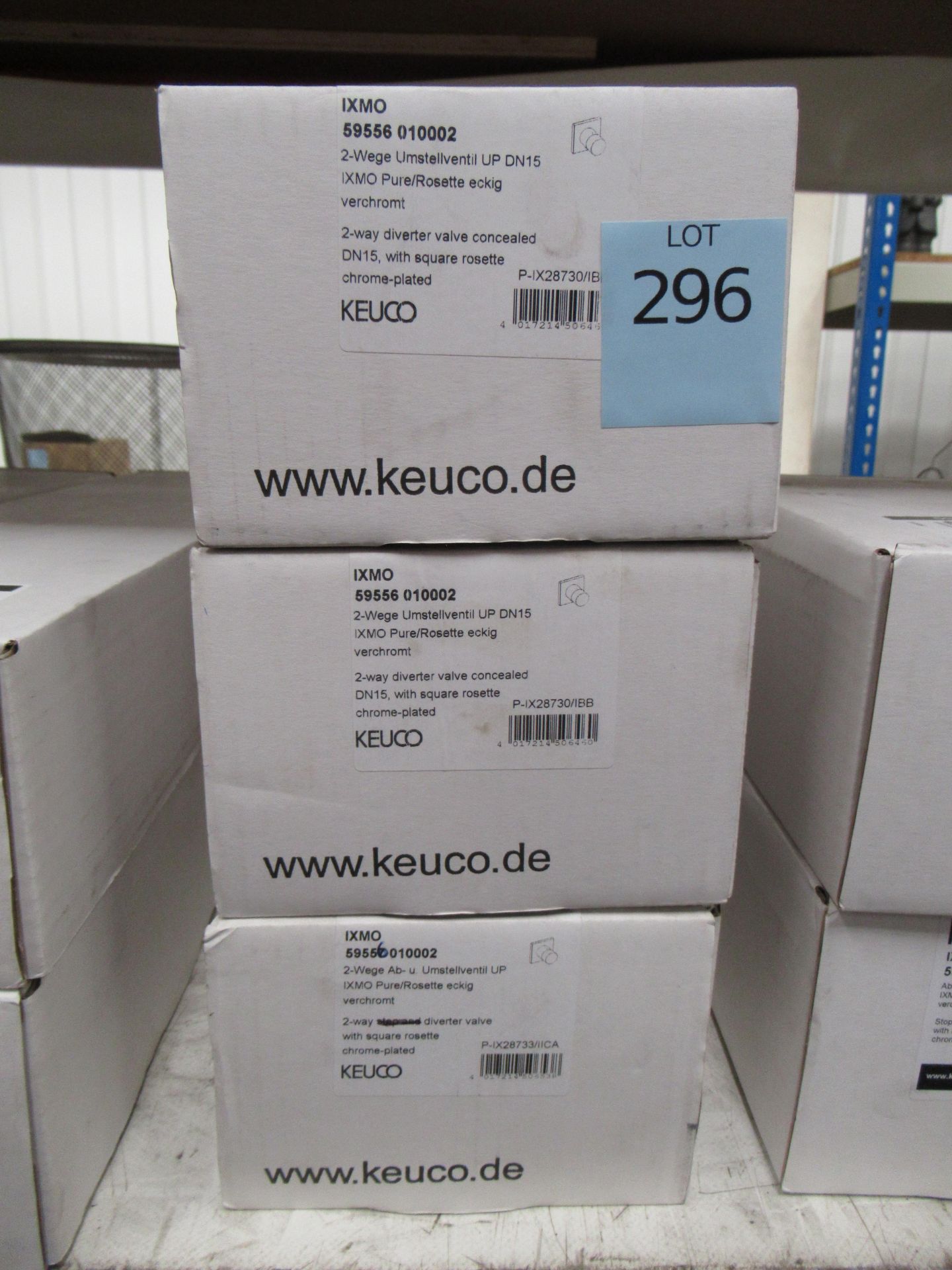 3 x Keuco IXMO 2 Way Diverter Valve Concealed, Chrome Plated, P/N 59556-010002