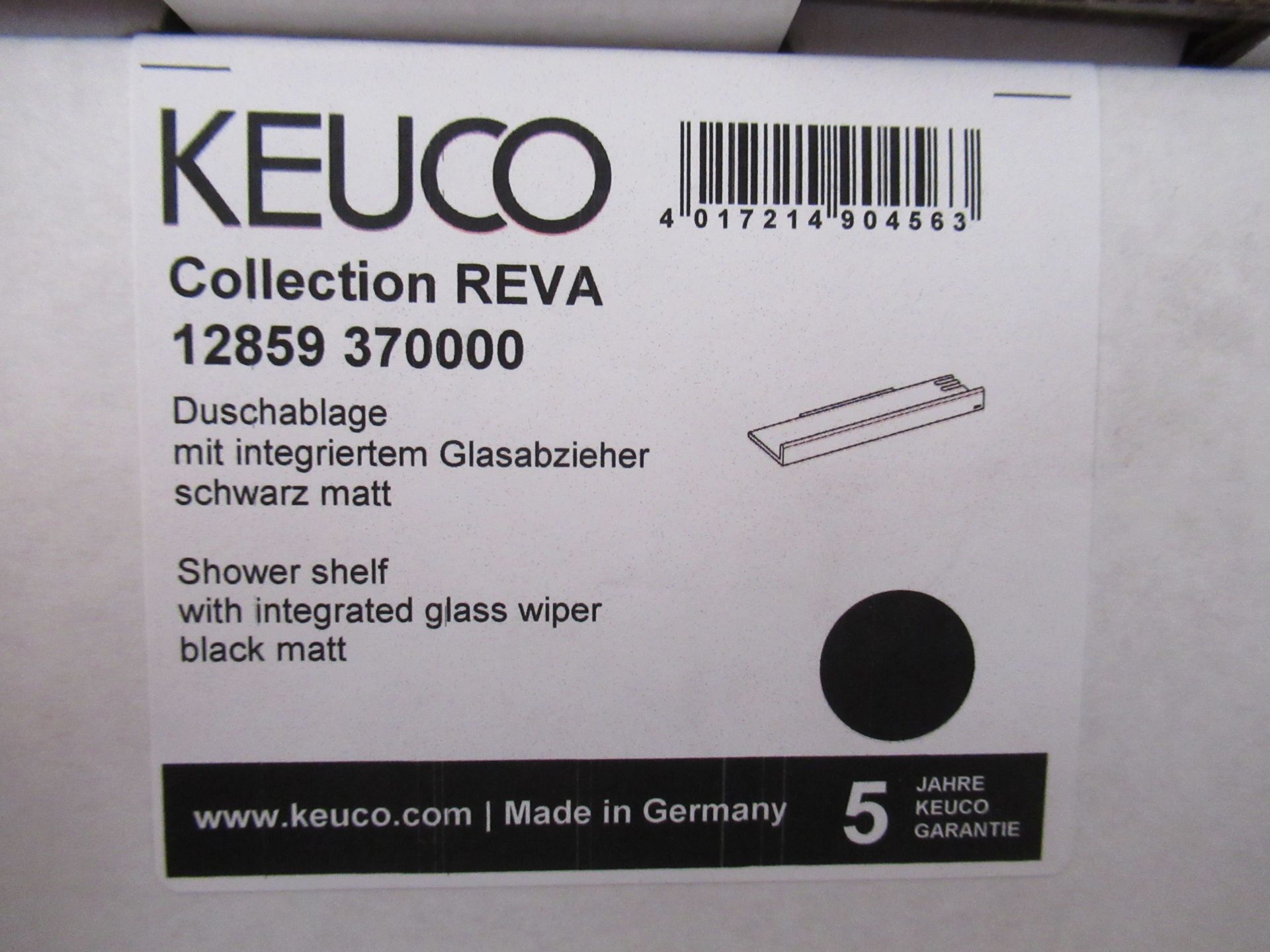3 x Keuco Collection Reva Shower Shelf, Black Matt, P/N 12859-370000