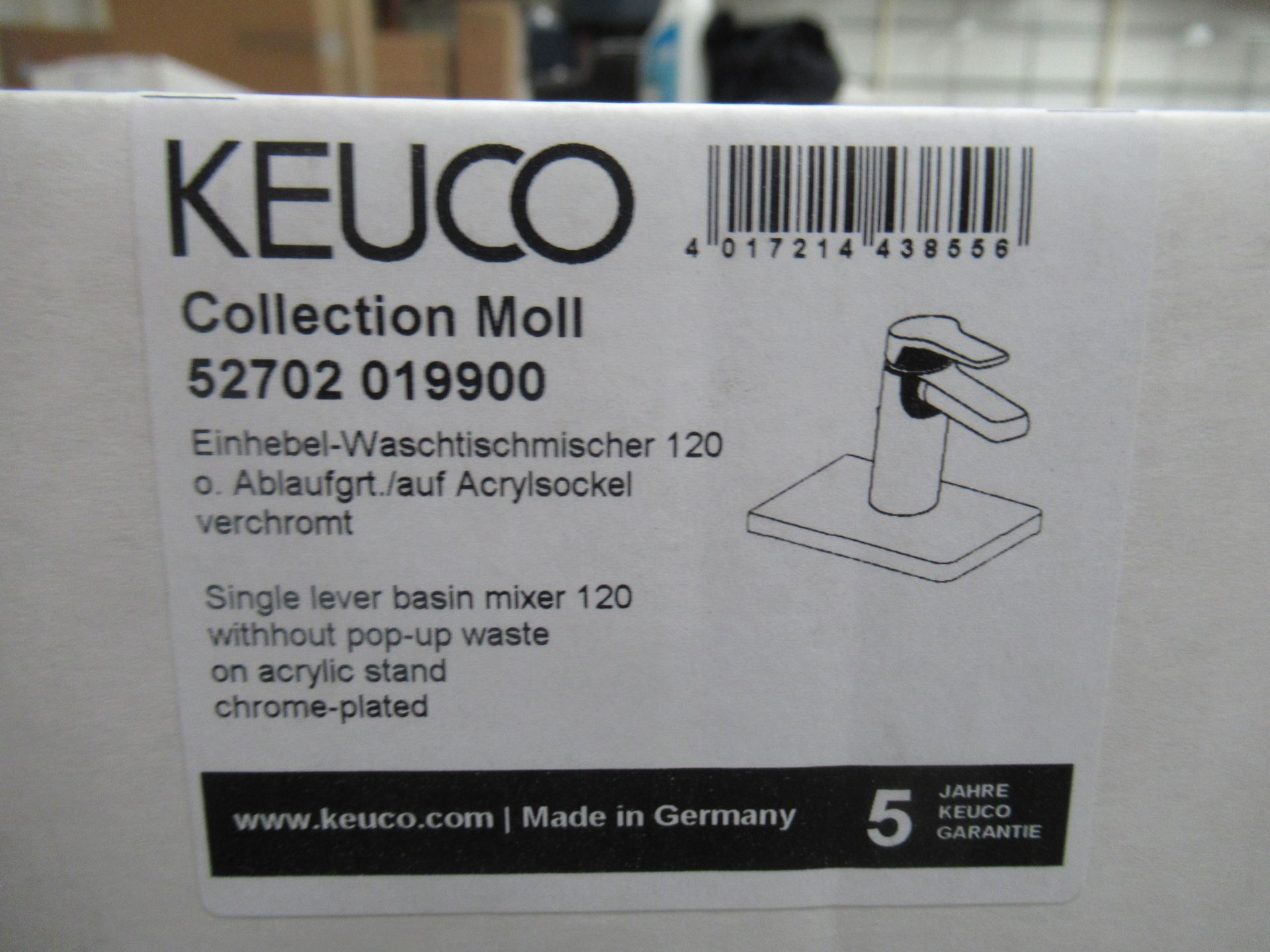 2 x Keuco Collection Moll Single Lever Basin Mixer 120-Tap, Chrome Plated, P/N 52702-019900 - Image 2 of 3