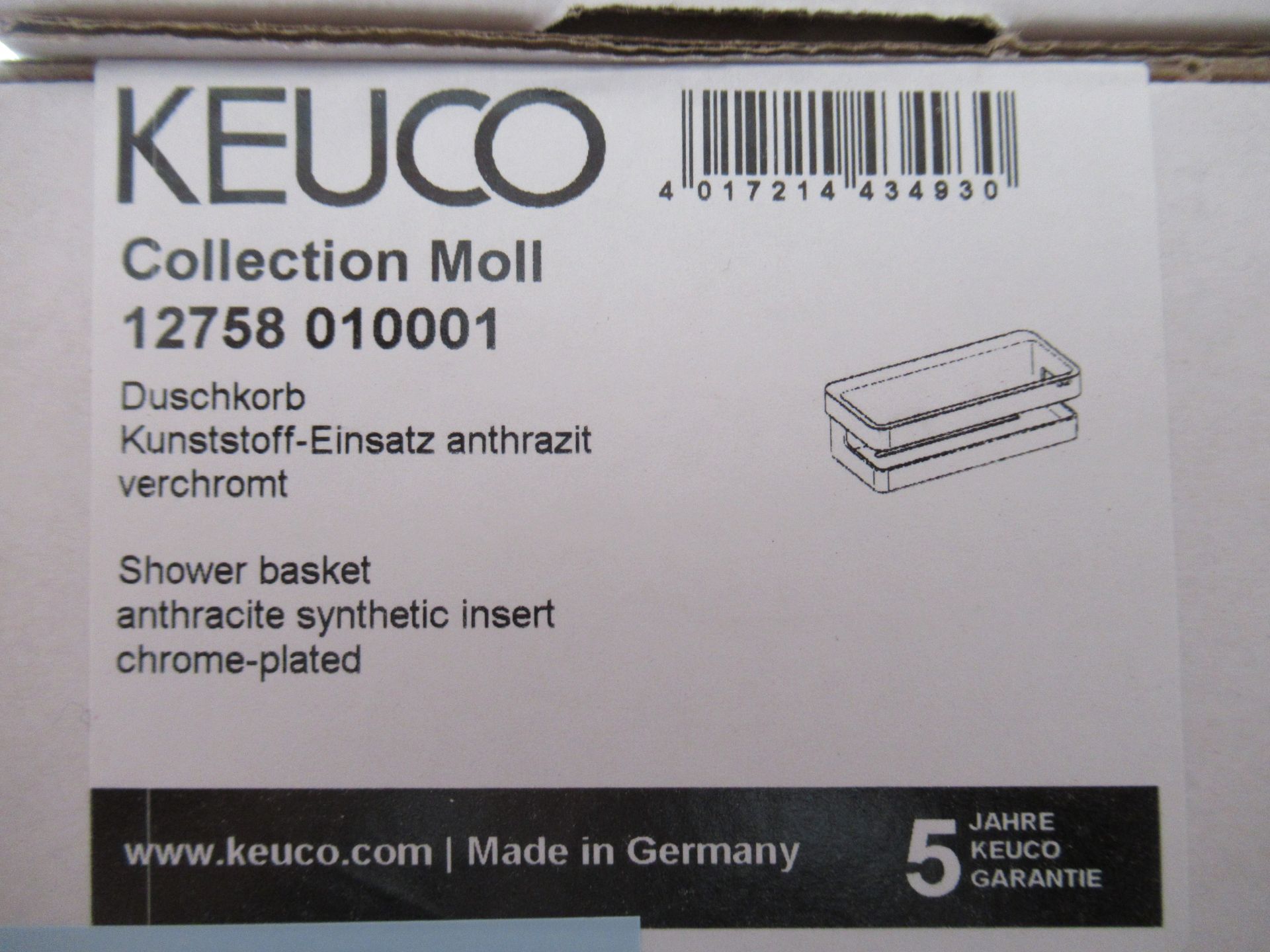 A Keuco Collection Moll Shower Basket Chrome Plated, P/N 12758 -010001