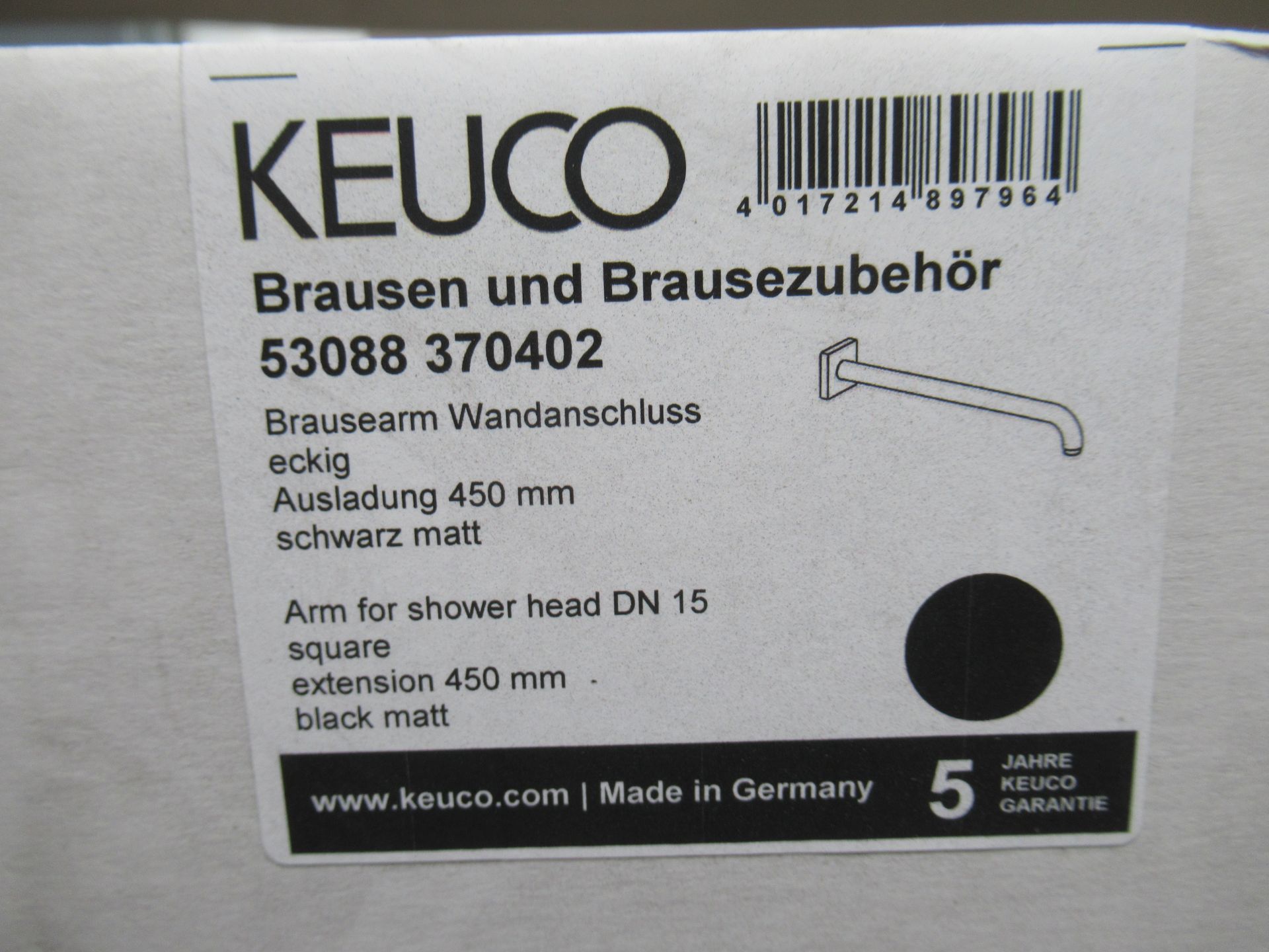 3 x Keuco Arm for Shower Head ( 1 x Black Matt, 2 x Brushed Black Chrome) - Image 2 of 2