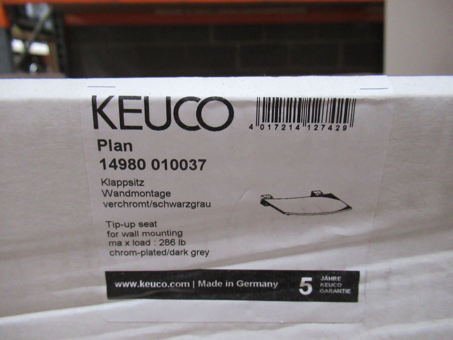 A Keuco Plan Tip Up Seat Chrome Plated Dark Grey. P/N 14980-010037 - Image 2 of 2