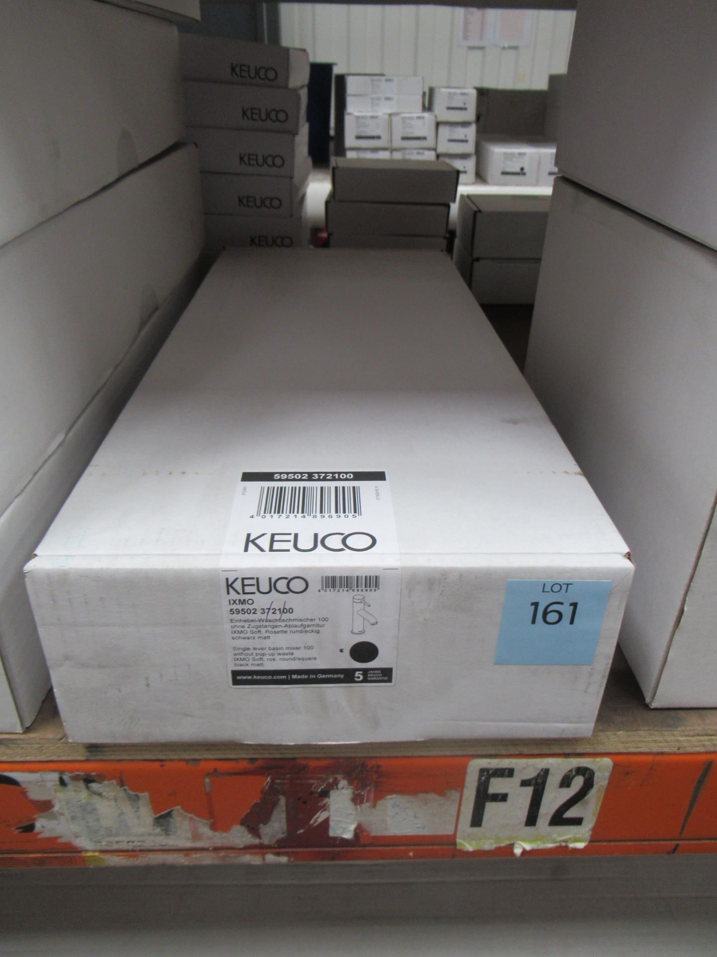 A Keuco IXMO Single Lever Basin Mixer 100-Tap, Black Matt, P/N 59502-372100