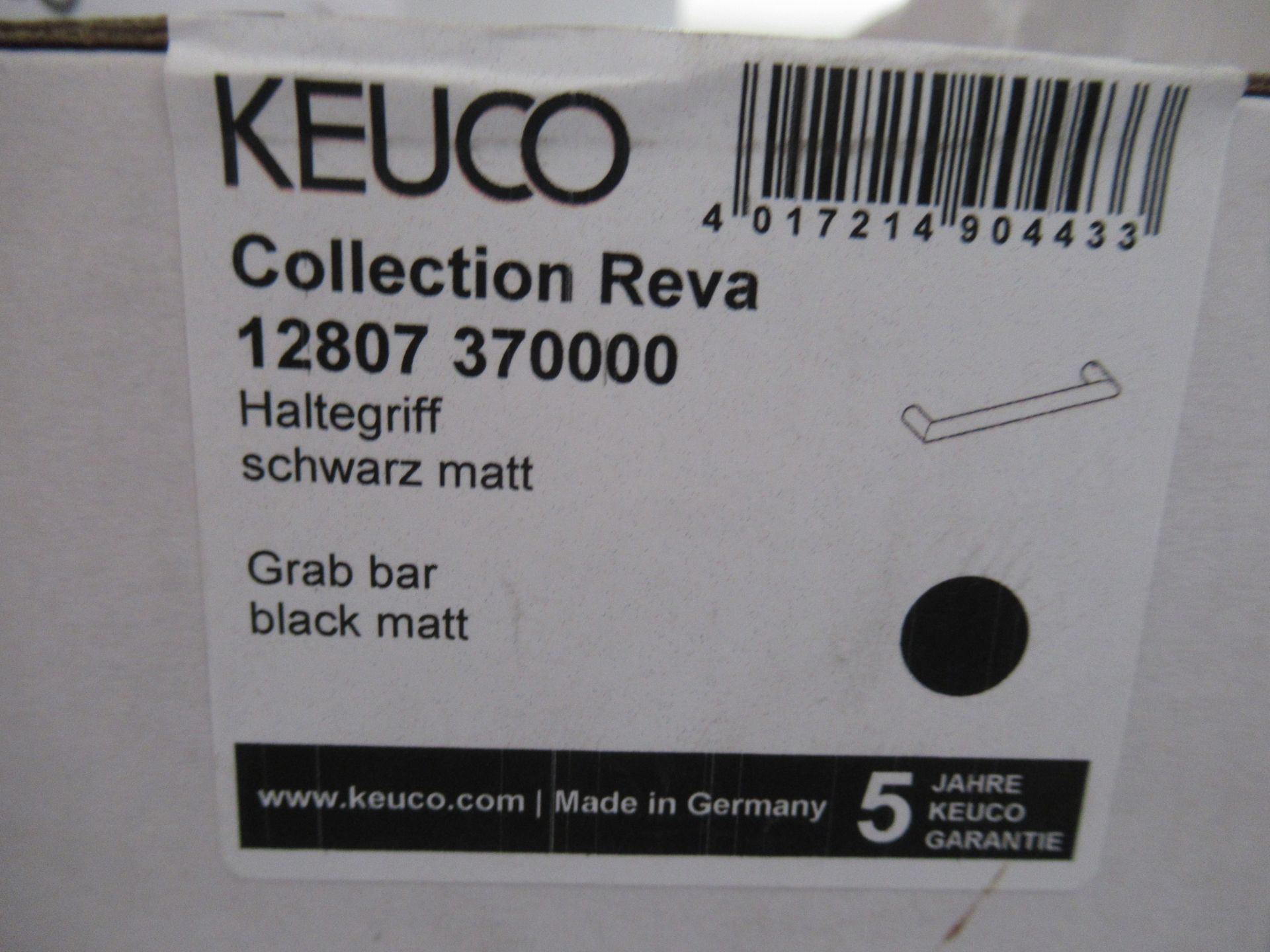 A Keuco Collection Reva Grab Bar Black Matt. P/N 12807-370000