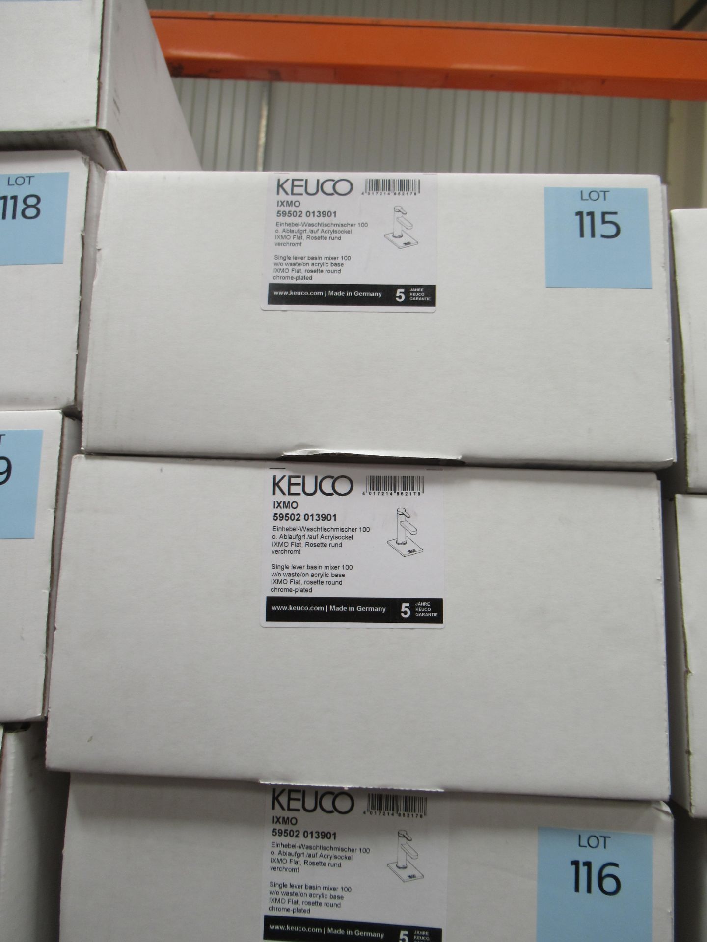 2 x Keuco IXMO Single Lever Basin Mixer 100-Tap, Chrome Plated, P/N 59502-013901