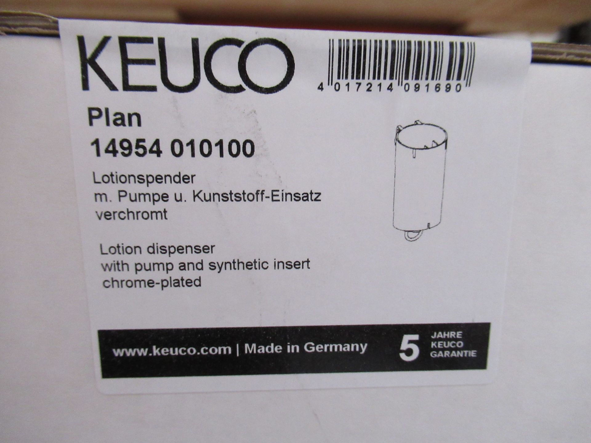 5 x Keuco Plan Lotion Dispensers, Chrome Plated, P/N 14954-010100 - Image 2 of 2