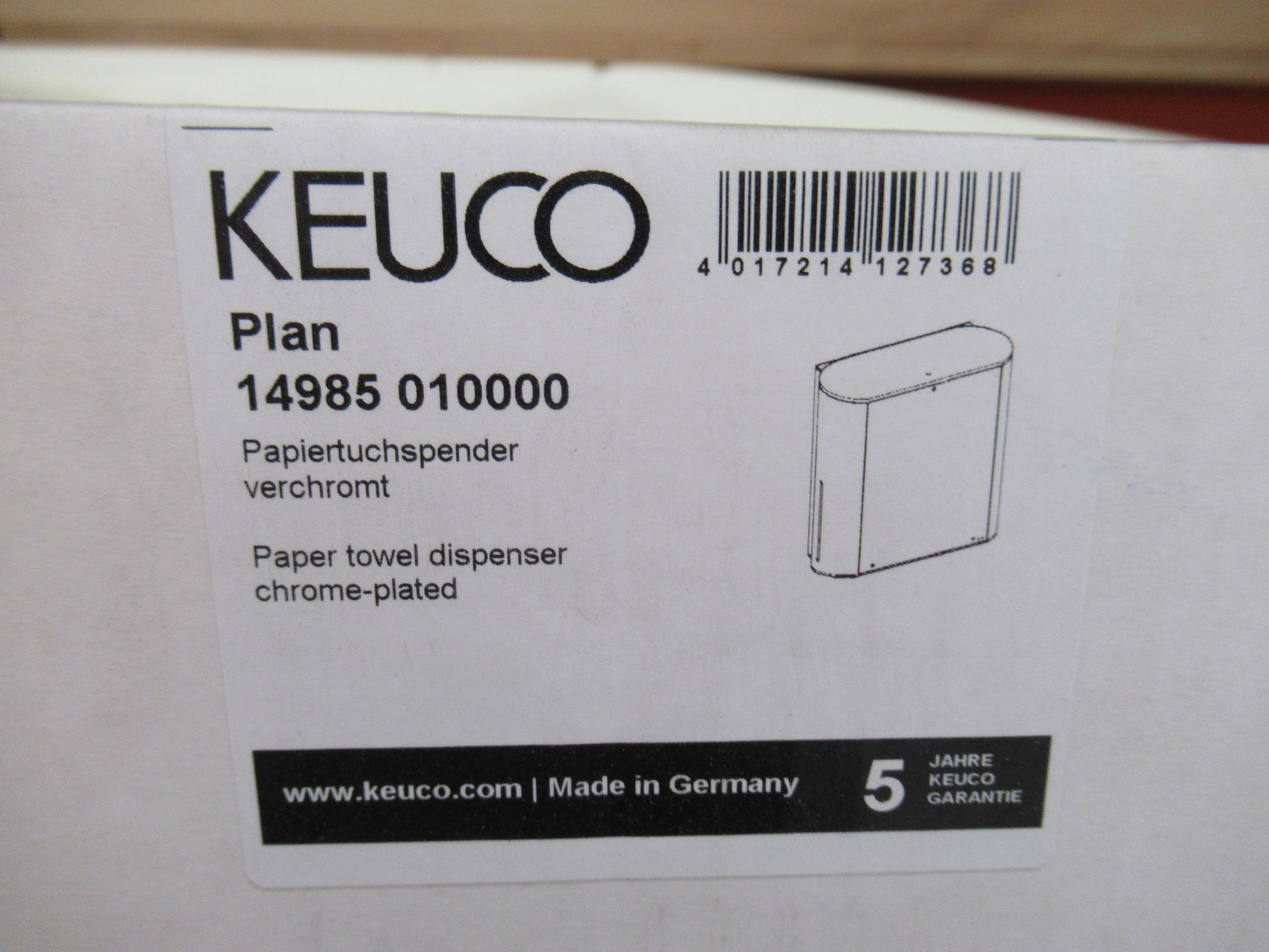 3 x Keuco Plan Paper Towel Dispensers Chrome Plated, P/N 14985-010000 - Bild 2 aus 2