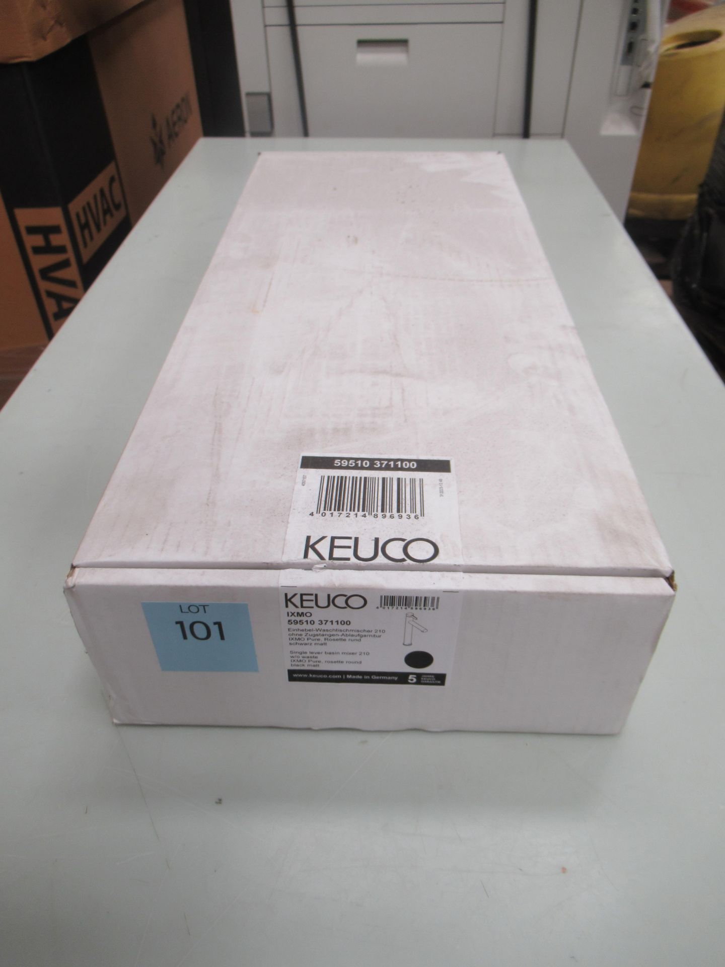 A Keuco IXMO Single Lever Basin Mixer 210-Tap, Black Matt, P/N 59510-37110