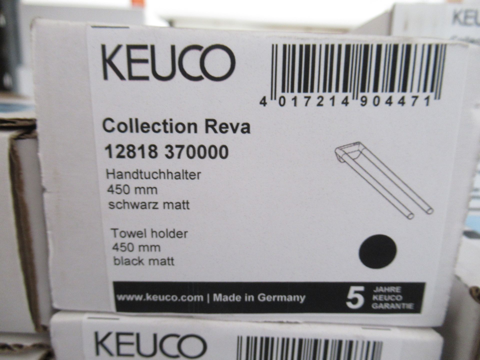 2 x Keuco Collection Reva Towel Holder Black Matt, P/N 12818-370000 - Image 2 of 2