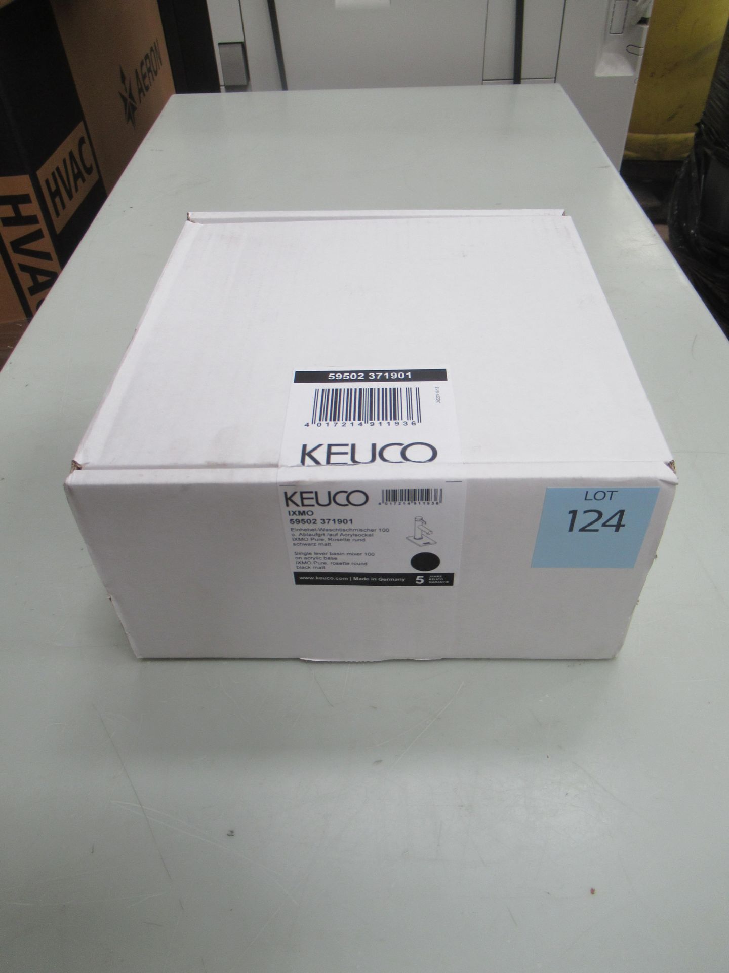 A Keuco IXMO Single Lever Basin Mixer 100-Tap, Black Matt, P/N 59502-371901