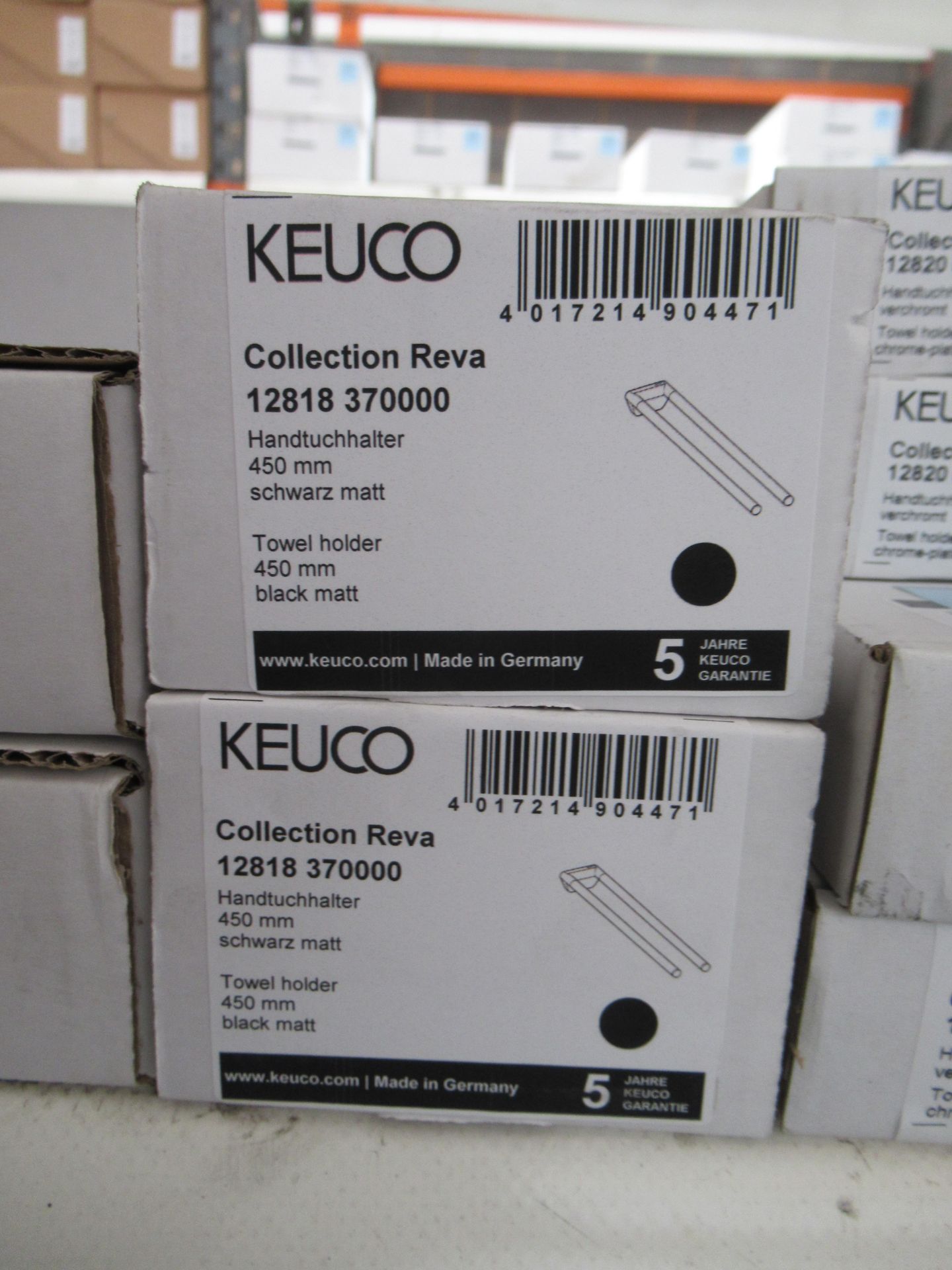 2 x Keuco Collection Reva Towel Holder Black Matt, P/N 12818-370000