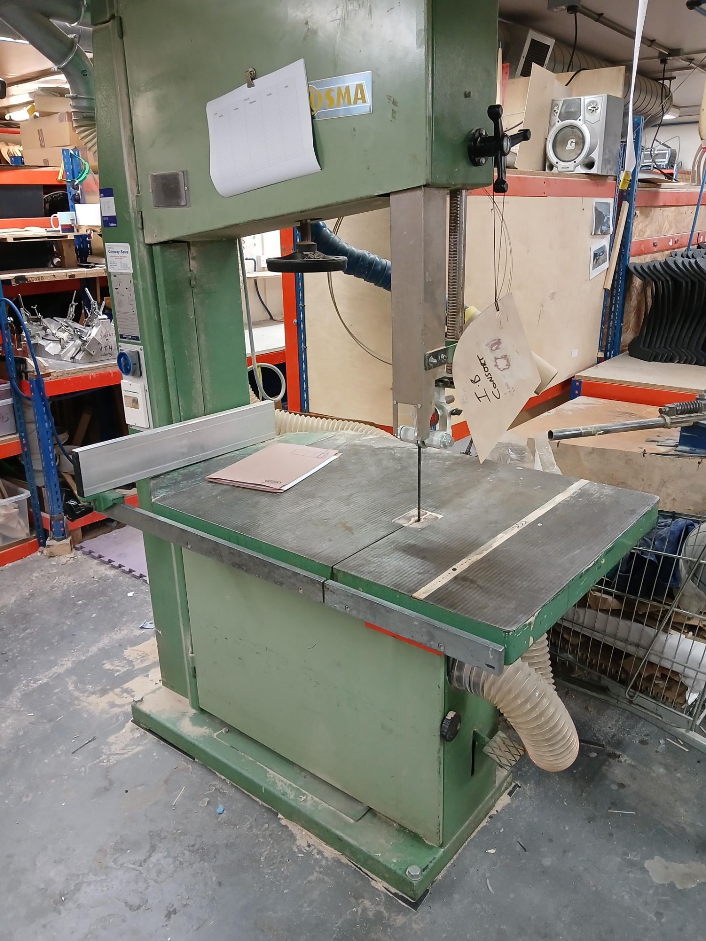 Osma model 800 bandsaw Serial number 01048 (1993) C.75cm throat – Ducting excluded, A Risk - Image 2 of 5